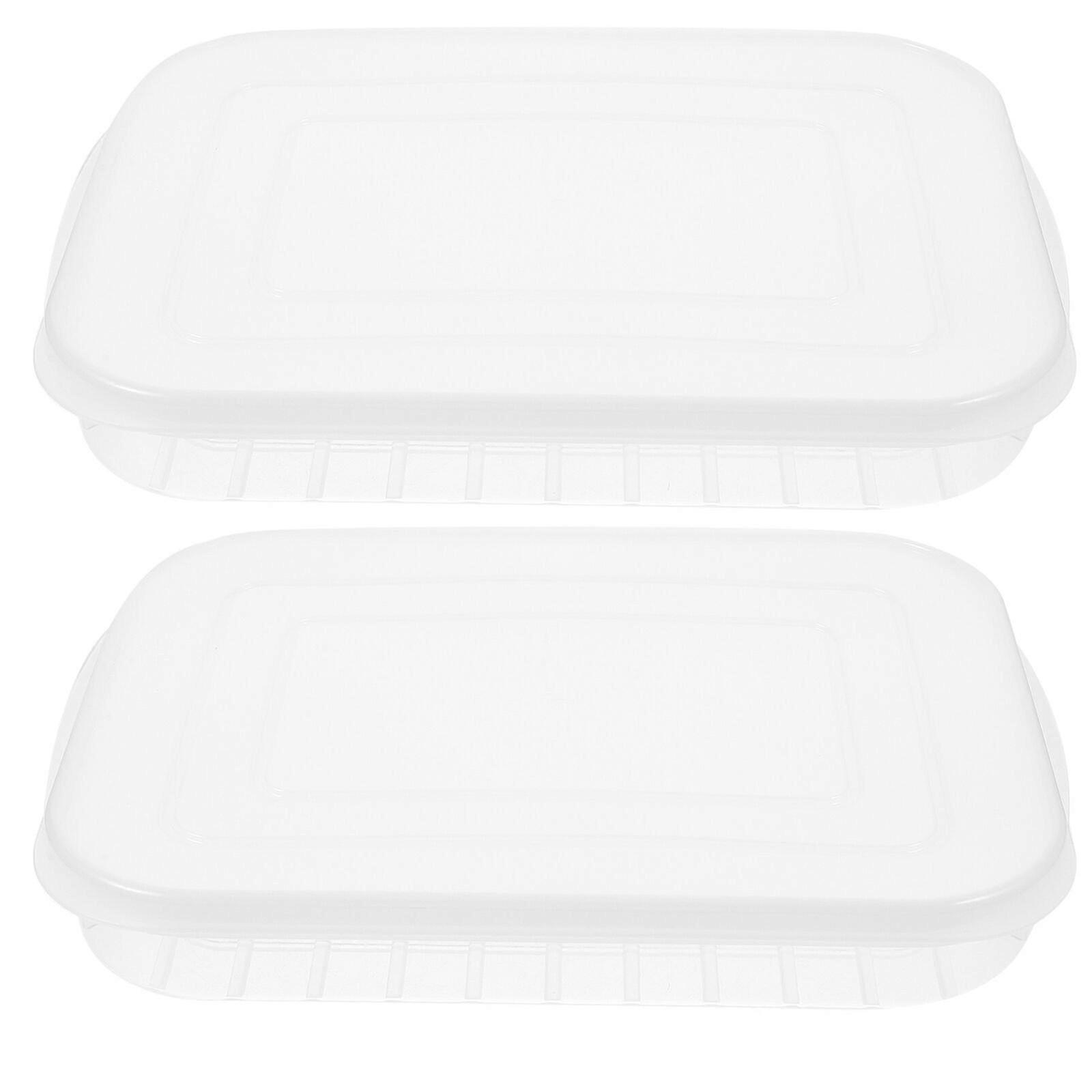 2 Pcs Stackable Clear Storage Cases for Refrigerator to Keep Seafood Fresh and Organized