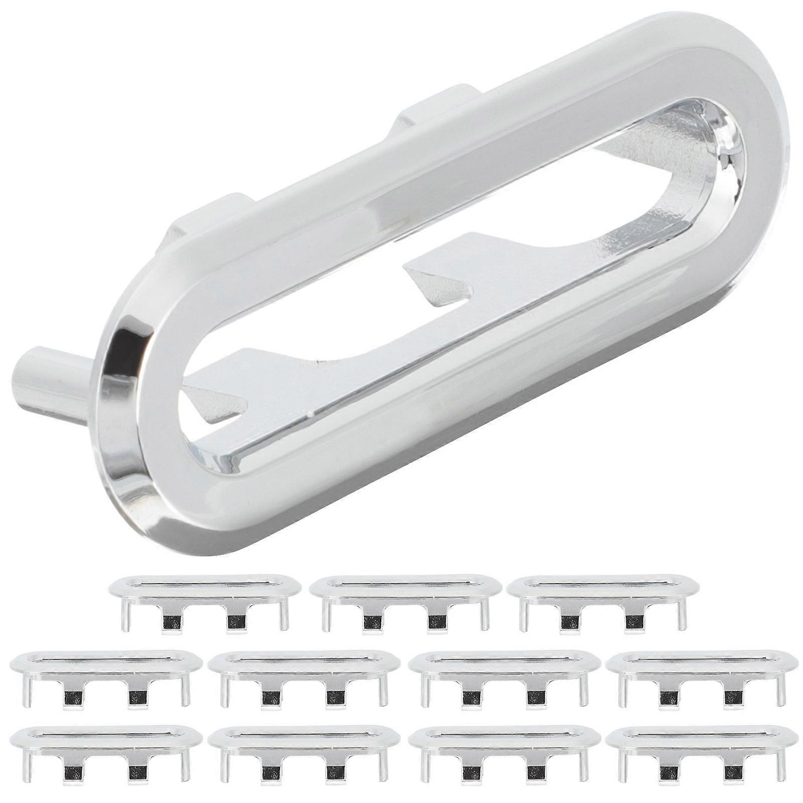 Sink Overflow Drain Cover Anti-Fading Kitchen Sink Rectangular ABS 12Pcs Uniform Color