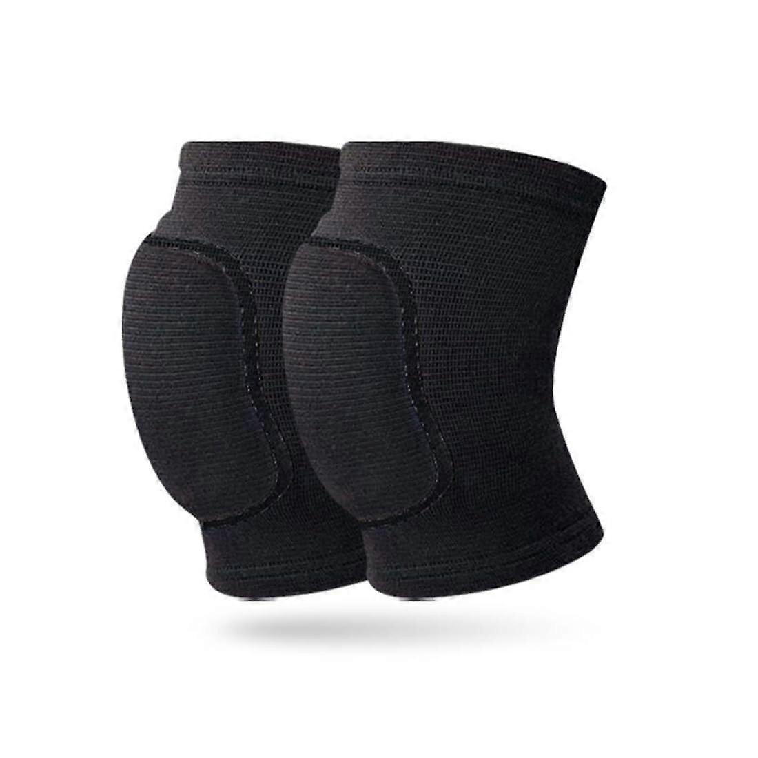 Knee Pads for Dance, Running, Basketball, and Soccer, Breathable Elastic and Non-Slip Design, Padded Foam Support, Black, Medium