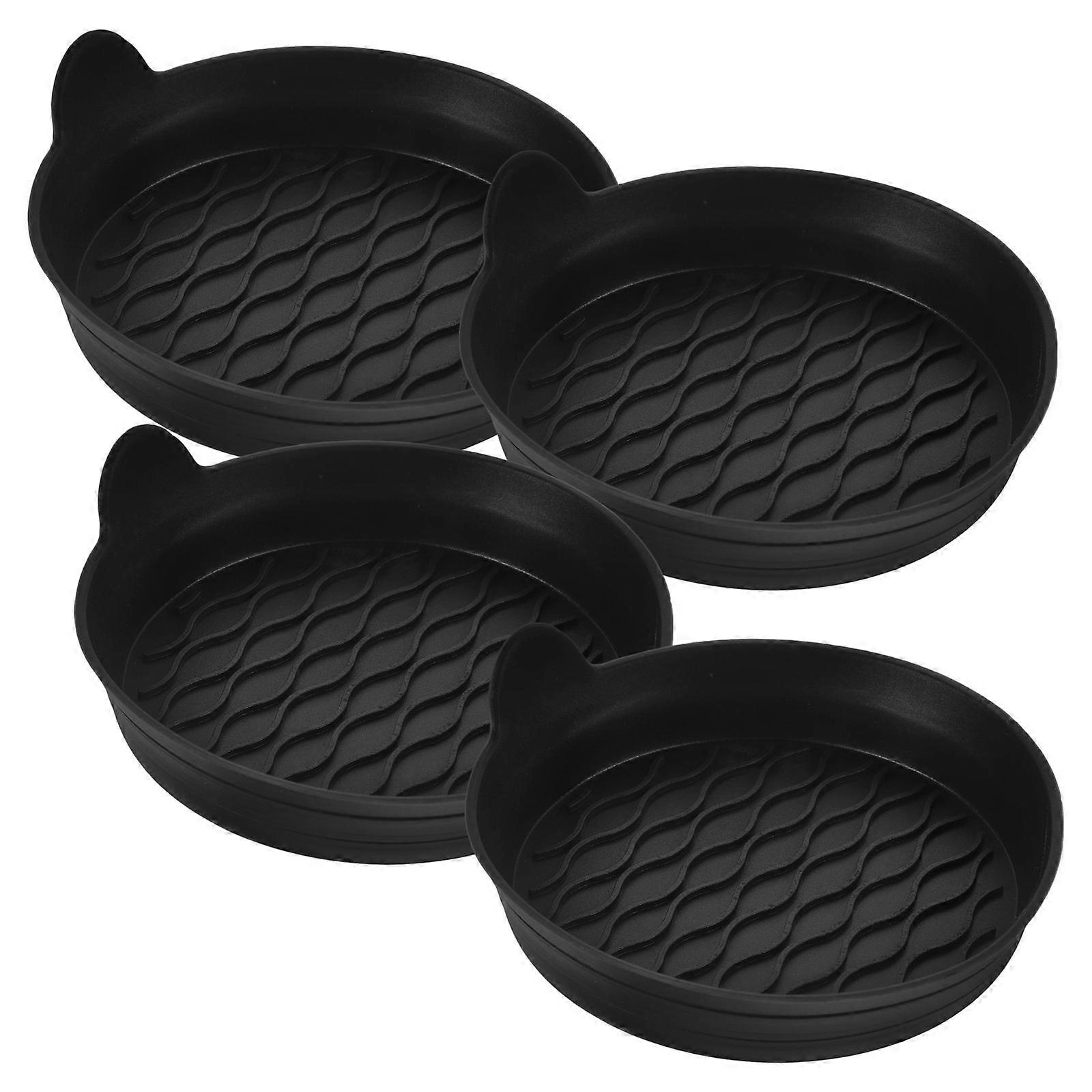 Anti-Scald Table Mat Silicone Circular For Driving 8.30X8.30X1.50CM Multi-Functional 4Pcs