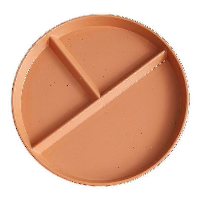 23cm Divided Dinner Plate Portion Control 3 Compartment Diet Plate Wheat Straw
