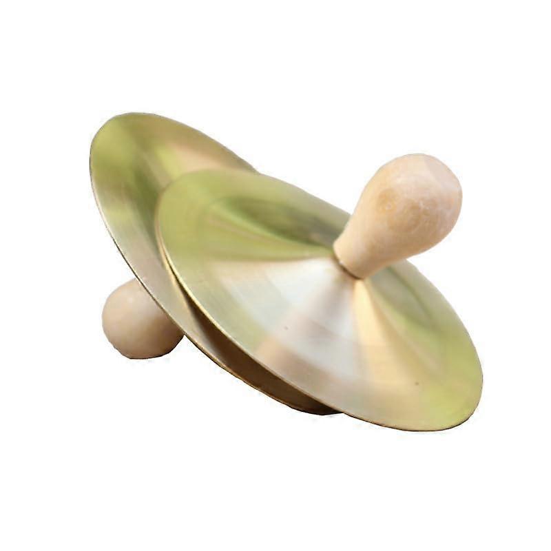 6 Polished Brass Finger Cymbals for Marching Band - Small Handbells with Attachment Knobs, 1 Inch Size