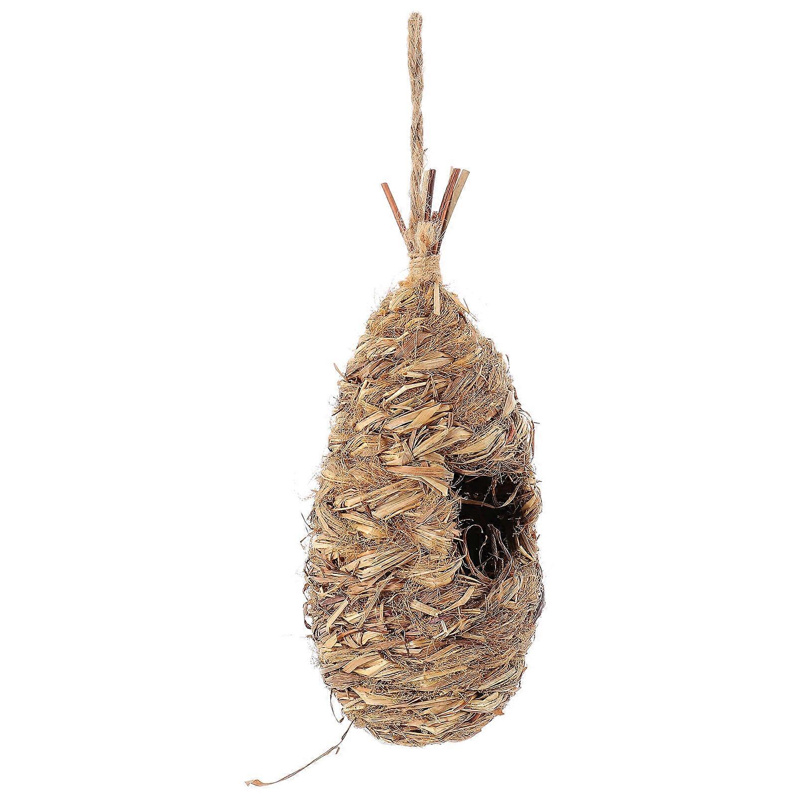Birds Breeding Nests Straw Bird House Drop-Shaped Bird House Garden Decor 1Pc