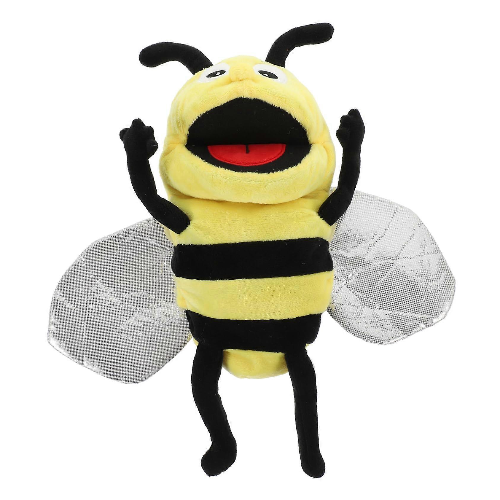 Storytelling Bee Hand Puppet Plush Interactive Insect Finger Puppet for Enhancing Creativity, Communication, and Motor Skills