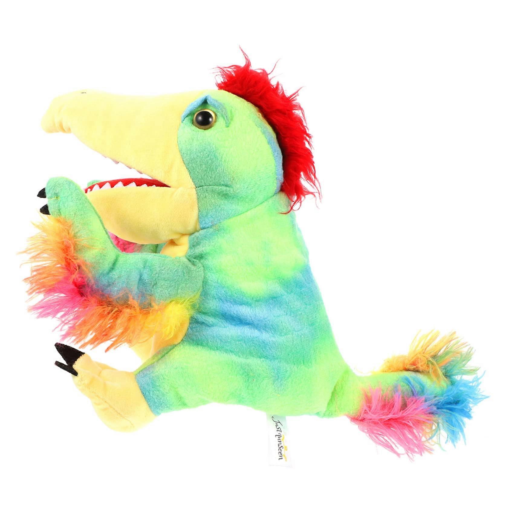 Storytime Dinosaur Hand Puppet DIY For Storytelling And Role Play Educational Toy Bright Realistic Colors Soft Plush