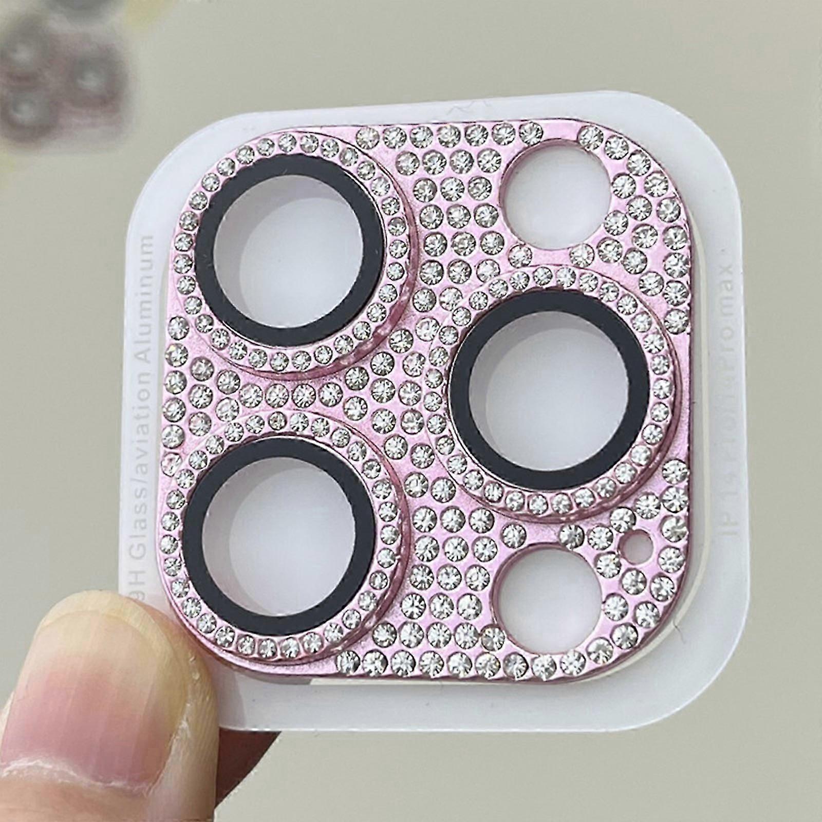 2szt Bling Metal Protector do iPhone 15 Pro Max / 15 Ultra / 15 Pro Osłona obiektywu aparatu, brokatowa diamentowa osłona obiektywu Szklana osłona ekranu Akcesoria