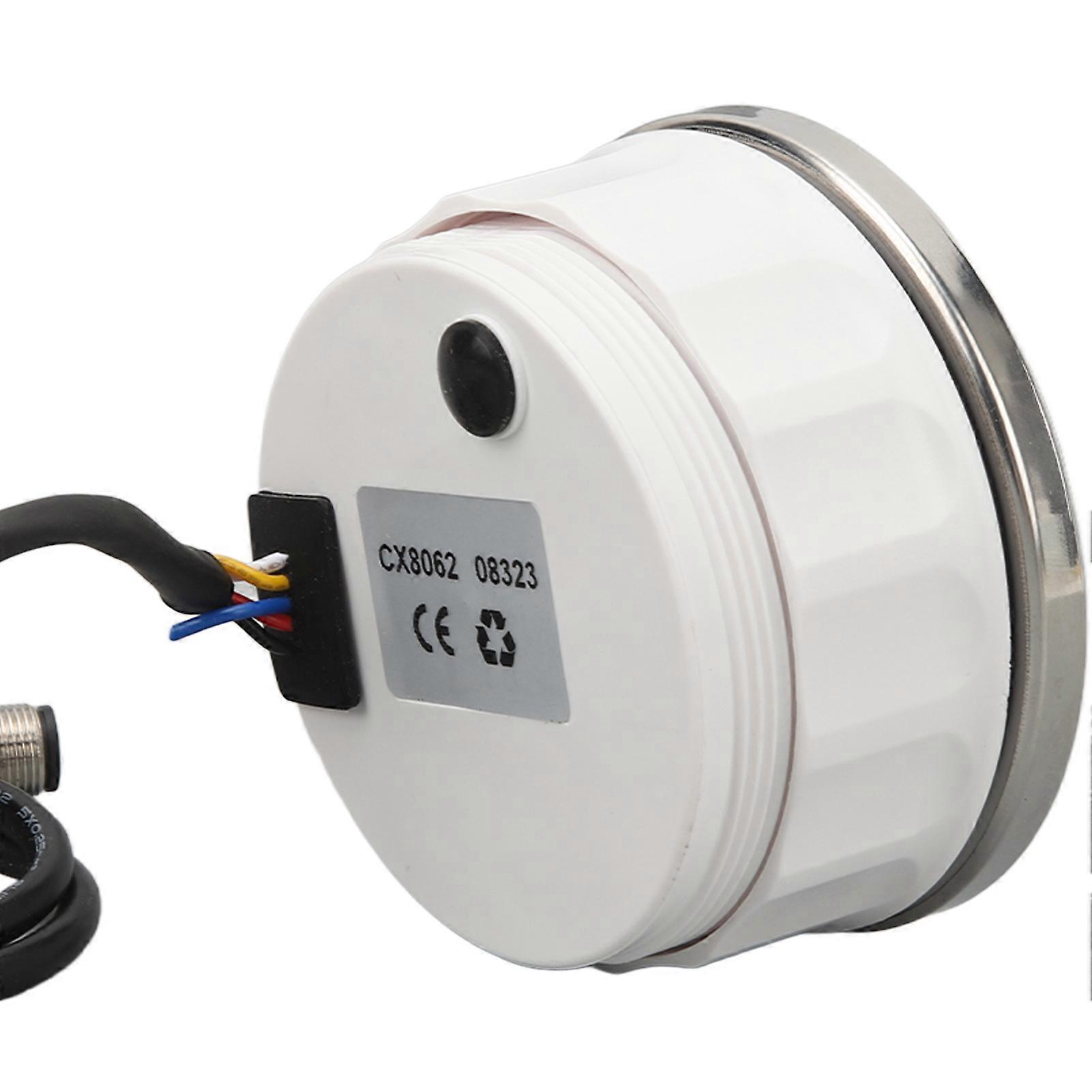 85MM Boat Tachometer for NMEA2000 J1939 Protocol DC9 to 32V Water Temp Oil Pressure Voltage Meter for RV Yacht Car White Dial