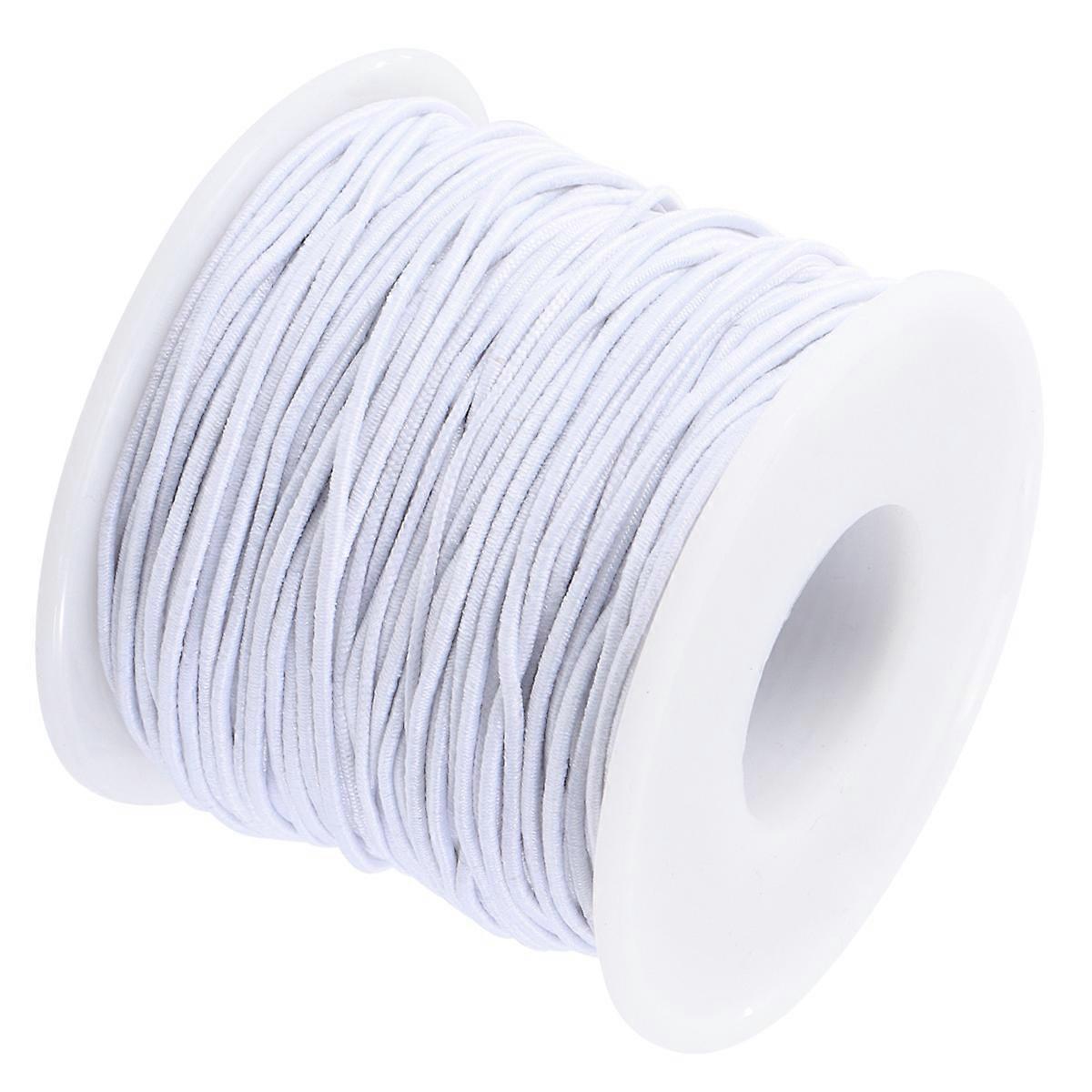 Elastic Beading Cord Diy Manual Wiring Line White 50M For Bracelet Jewelry Clothes 1 Roll