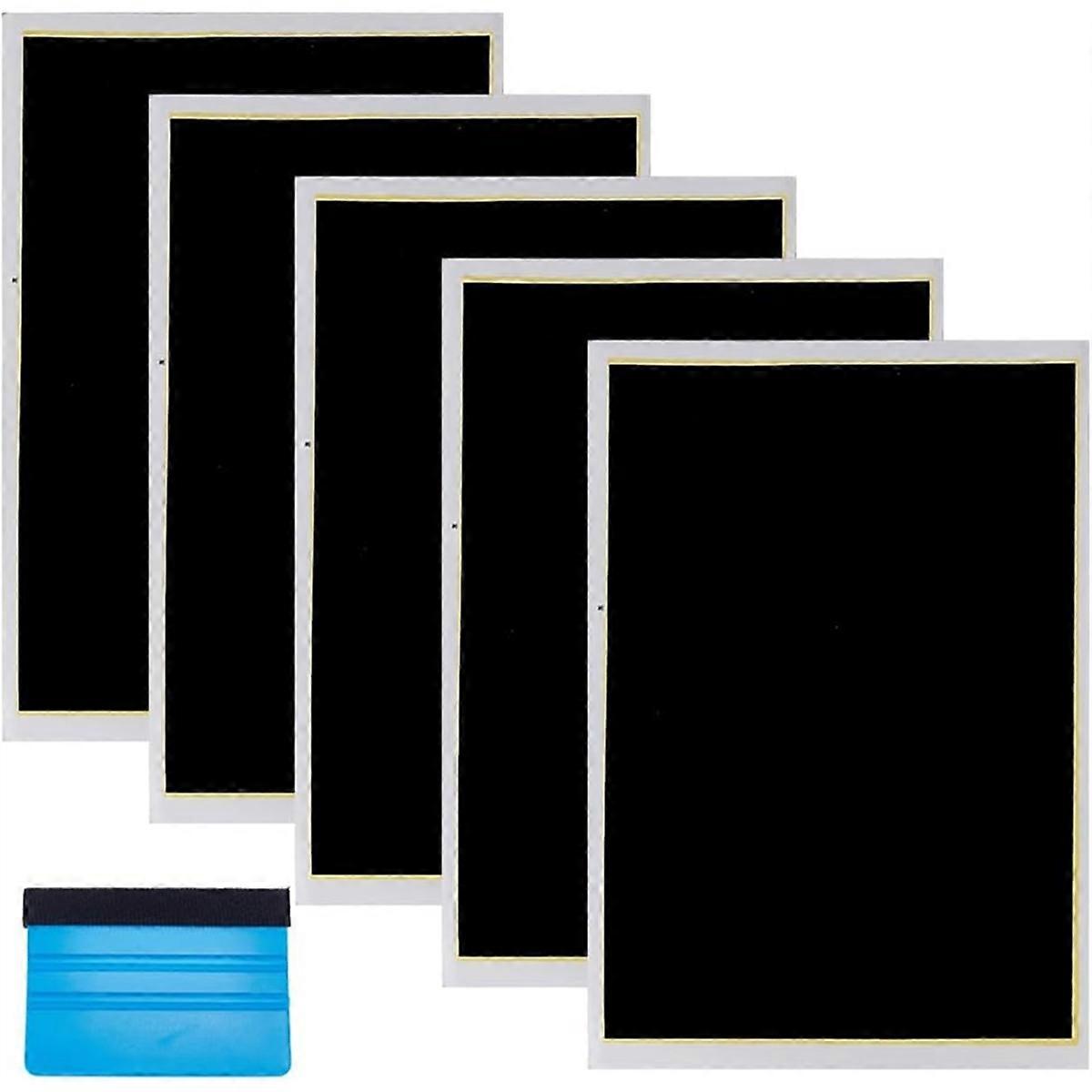 5Pcs Black Engraving Marking Paper with 1Pc Scraper Test Paper