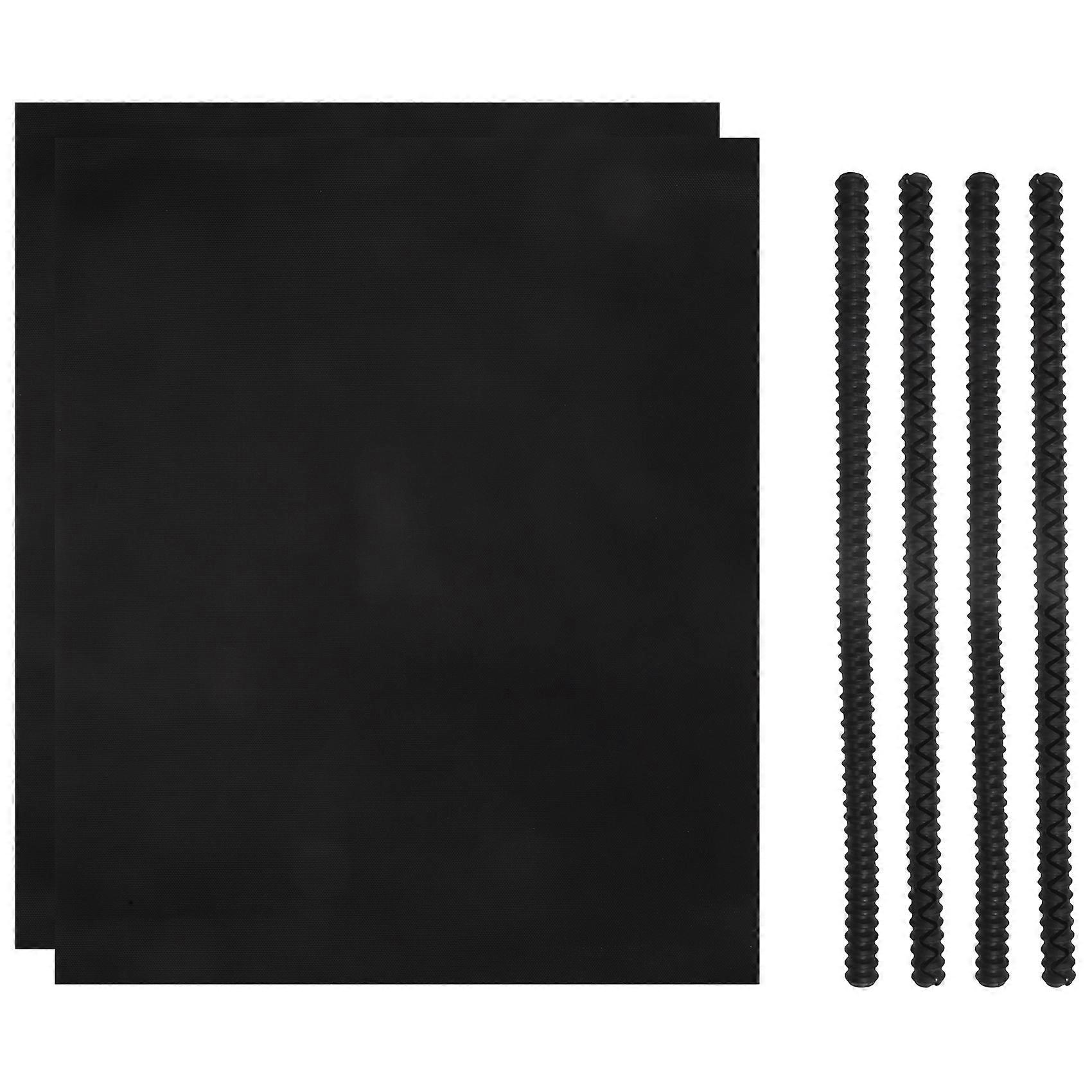 4 Pcs Black Oven Shelf Silicone Rack Guard + 2 Pcs Non Stick Oven Liners Mat for Keeping Oven Clean and Protecting