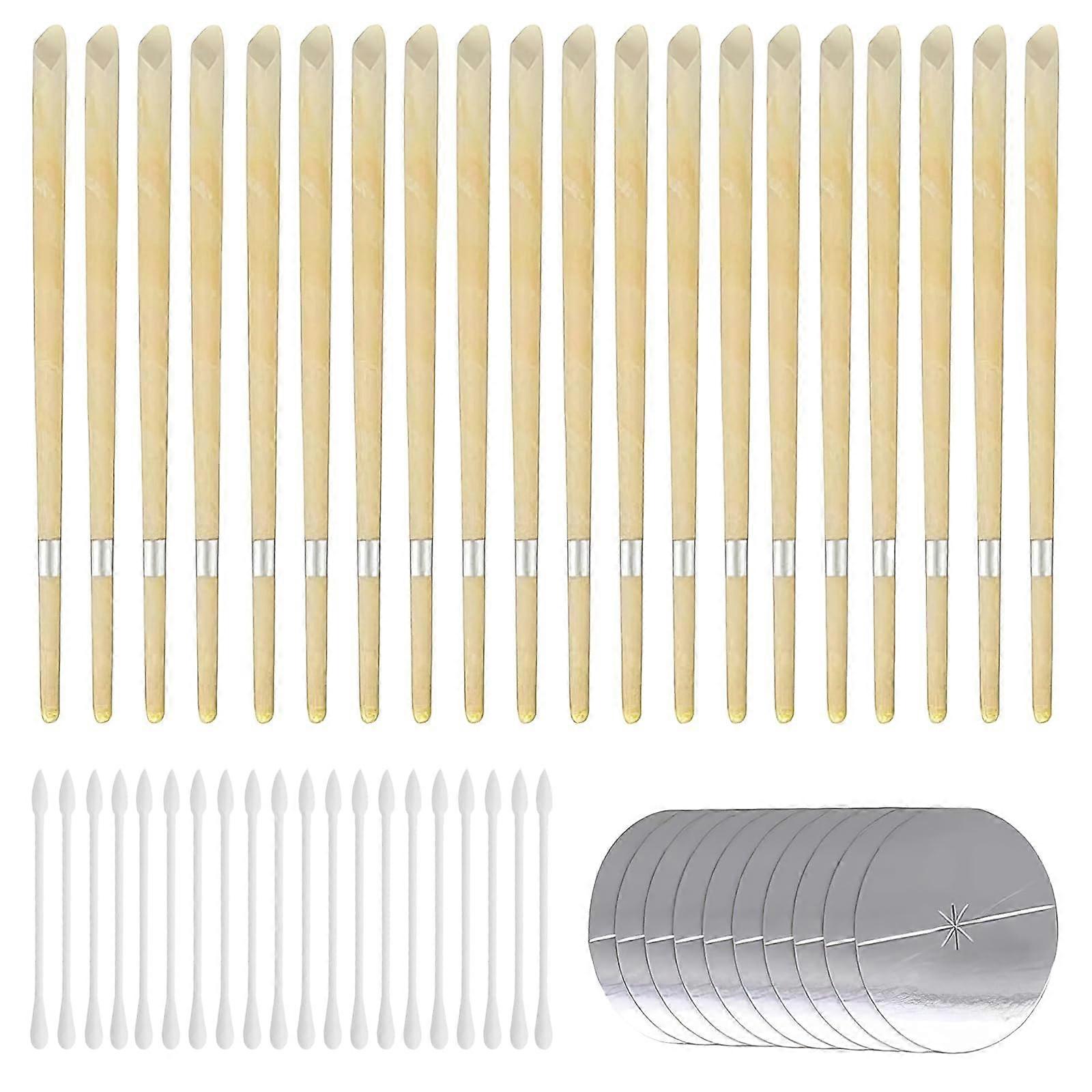 50 Ear Candles Set, 20 Ear Candles with 10 Protective Discs 20 Cotton Swabs