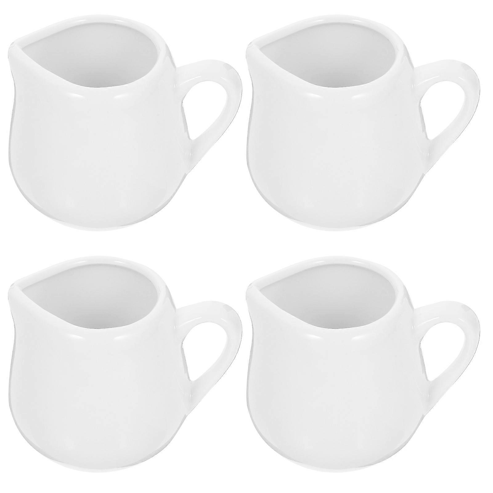 4 Pcs Mini Ceramic Milk Jugs Kitchen Sauce Cups with Handle