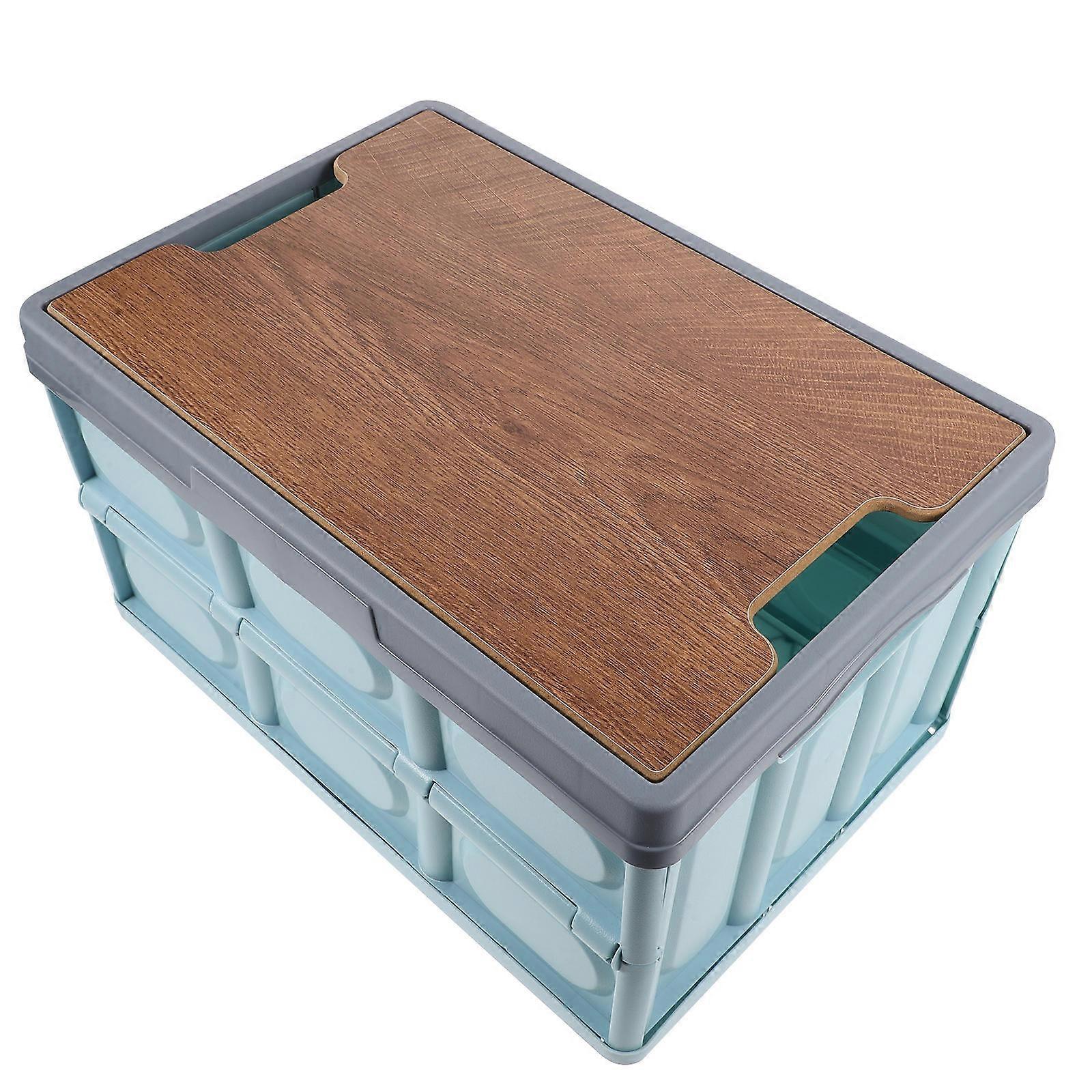 Storage Box For Trunk Foldable Car Organizer Wooden And Plastic For Travel 38.50X26.00X21.00CM 1Set
