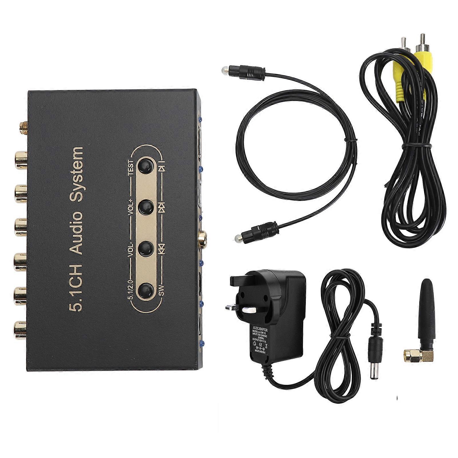 5.1CH Sound Decoder with ARC, Optical, Coaxial, Bluetooth, DTS/AC3 Support, UK Plug