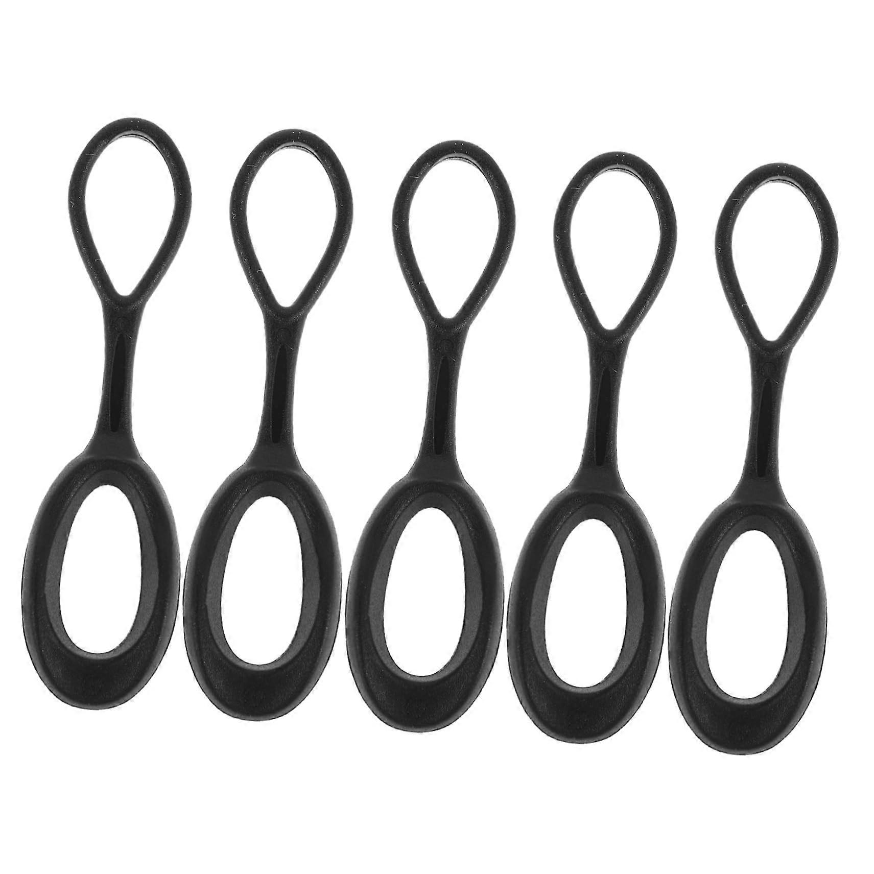 5Pack Backpack Zipper Pulls Replacement, Zipper Kit, Zipper Pull Extenders, TPE Material, Black