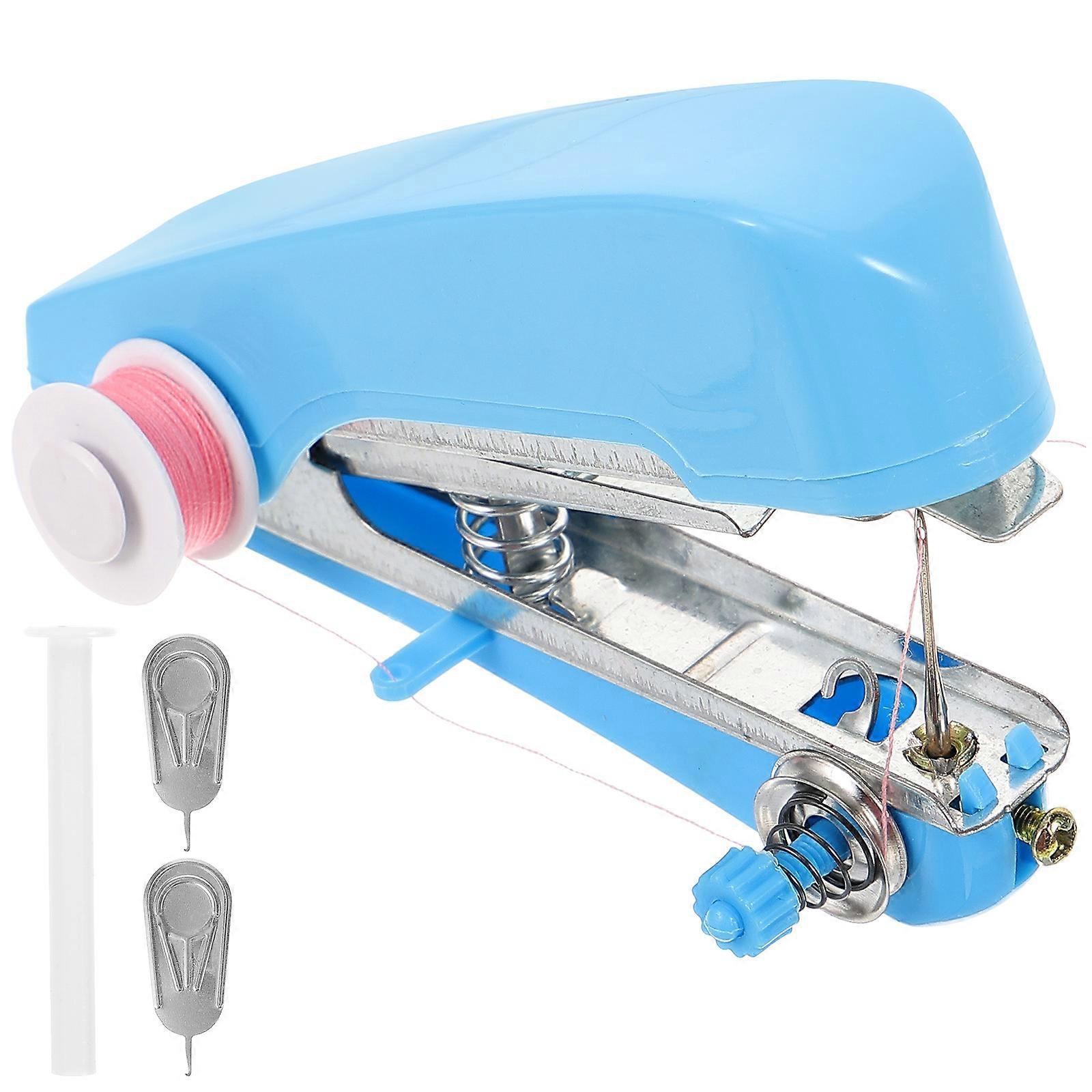 Portable Handheld Sewing Machine for Needlework Lightweight Red ABS and Metal Small Size