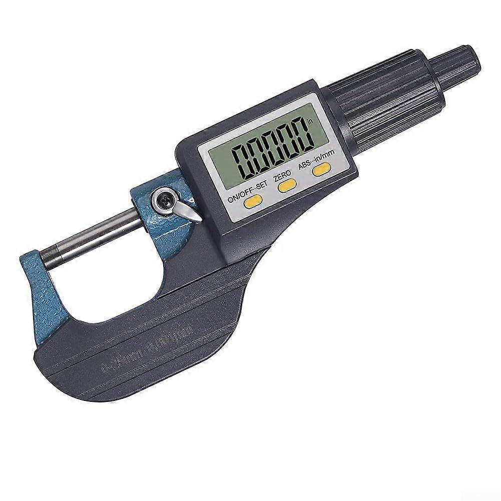 A reliable measuring instrument, digital micrometer, that offers both digital and scale measurements.