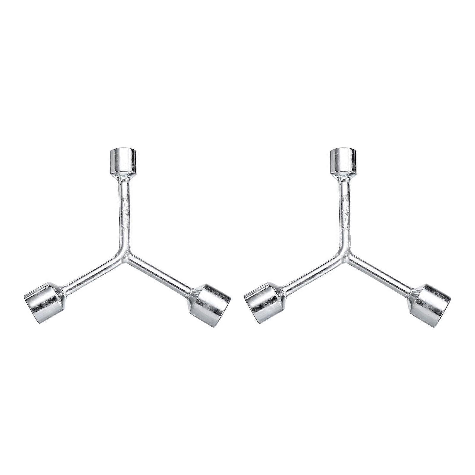 Pack of 2 Yshaped 3way socket wrenches, 14 mm, 17 mm, 19 mm, Ytype 6point Allen key