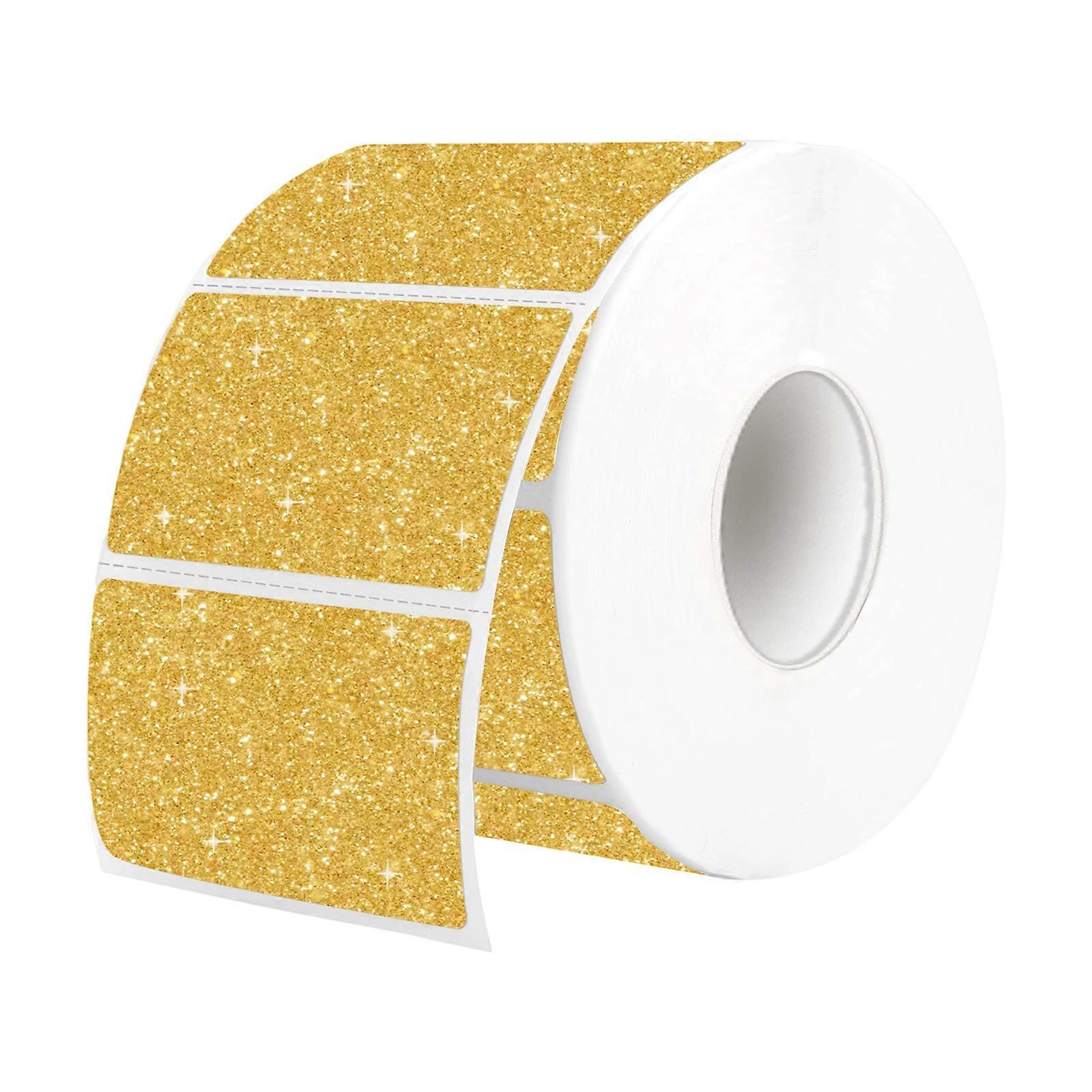 300 Stück glitzerndes Thermoetikettenpapier für Drucker, wasserfest, blanko, Adressetiketten, selbstklebende Lebensmitteletiketten für Verpackungen, mehrfarbig