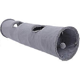 Durable Collapsible Cat Tunnel Toy - Suede Crinkle Hideaway Play Tunnel for Cats & Kittens - Fun Pet Activity Accessory