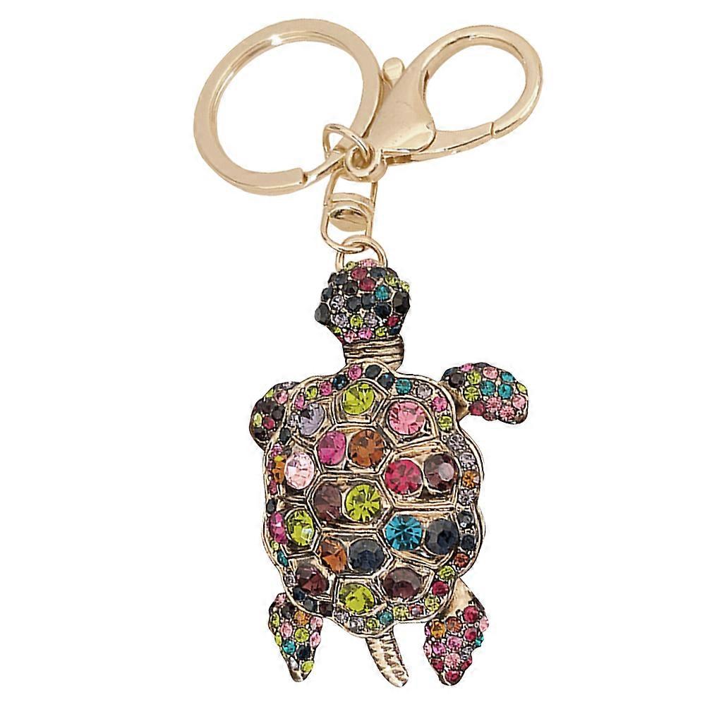 Glitter Turtle Pendant Keychain Charm Decorative Metal Craft Charms for Bags Multi