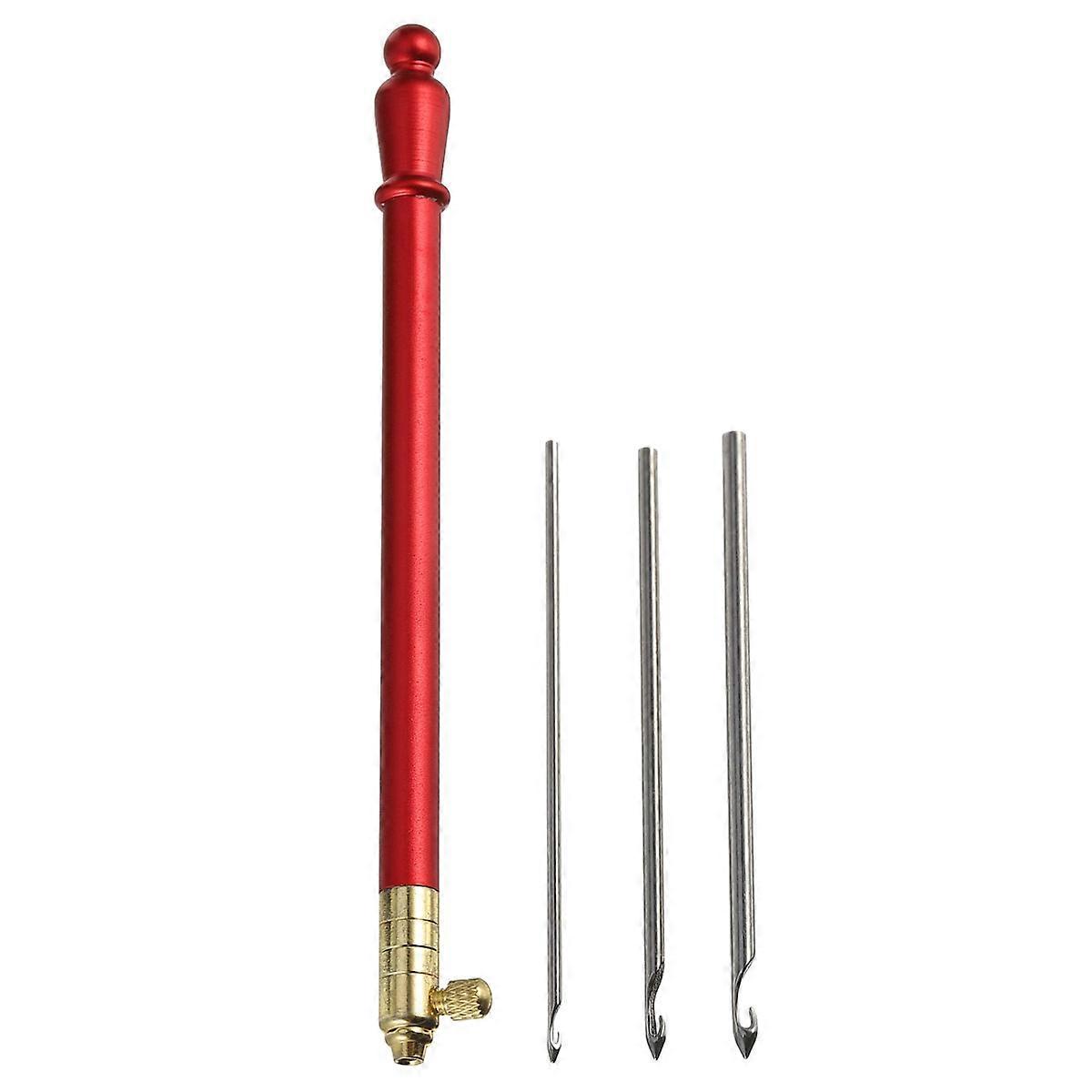 Punching Embroidery Needles Set Diy Use Anti Slip Handle Red 1Set