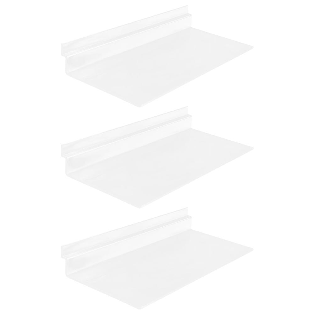 Shoe Wall Shelf Small Floating Shelf Transparent Rectangular Modern Simple Design Space-saving Storage Organizer For Home Organization Retailers 3Pcs