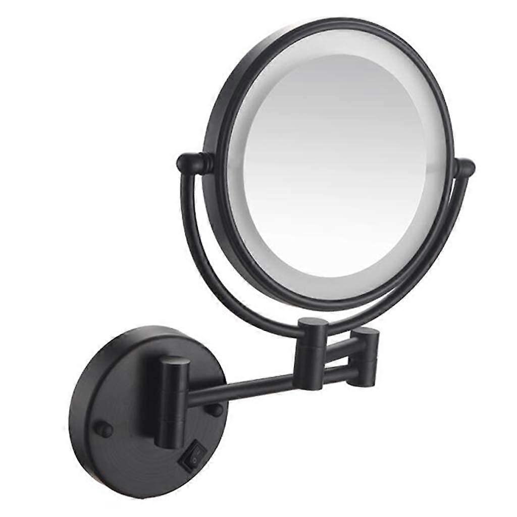Wallmounted Makeup Mirror with Lights, 3X Magnification, DoubleSided Round Bathroom Mirror