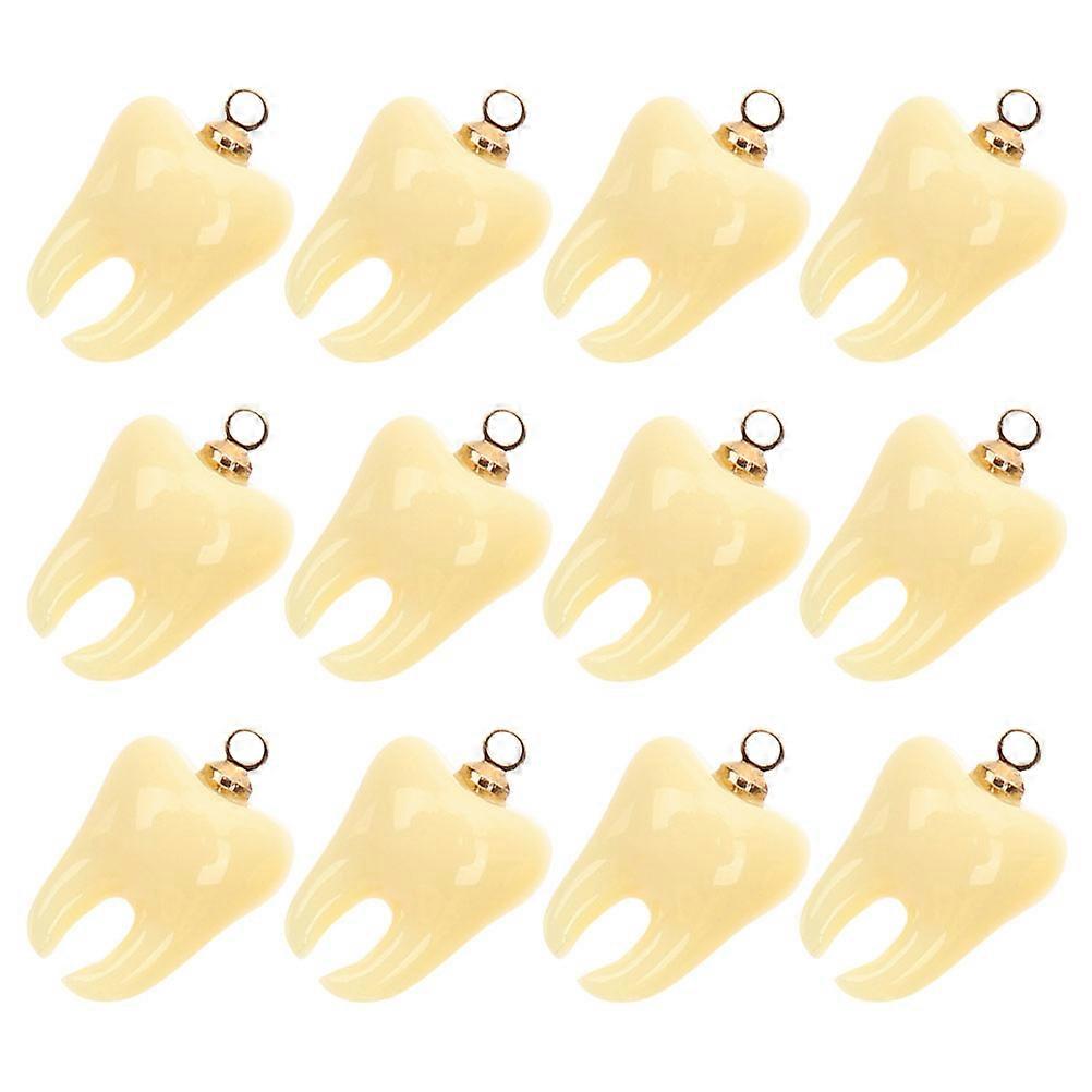 Resin Tooth Pendants Set   12pcs Unique DIY Jewelry Charms for Necklaces, Bracelets, Earrings & Craft Projects   Creative Fairy & Fantasy Inspired