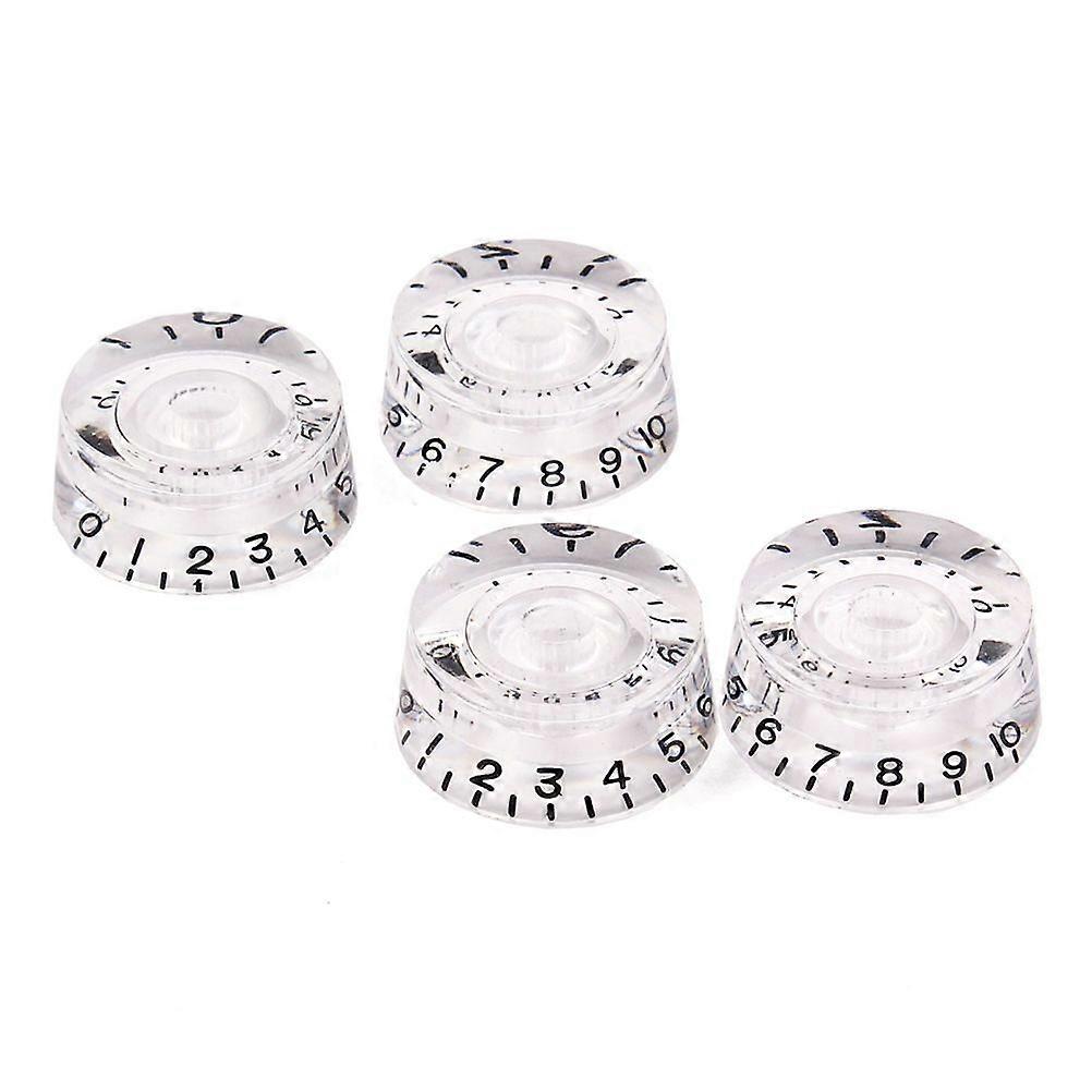 4 PCS/ Set Guitar Volume Tone Control Knobs Rotary Knobs for Electric Guitar Parts Replacement (White)
