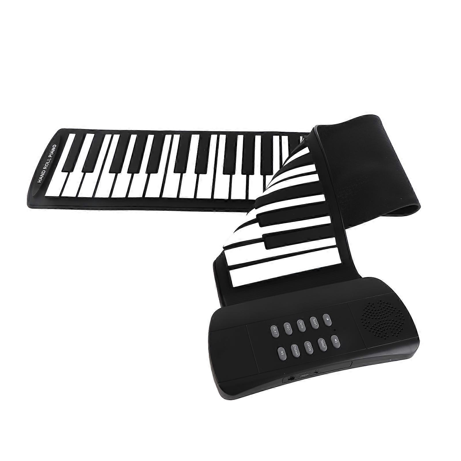 Roll Up Piano Flexible Silicone Electronic Keyboard with Built-in Speaker 16 Tones 6 Demos Recording Sustain Headphone Jack Foldable Silent