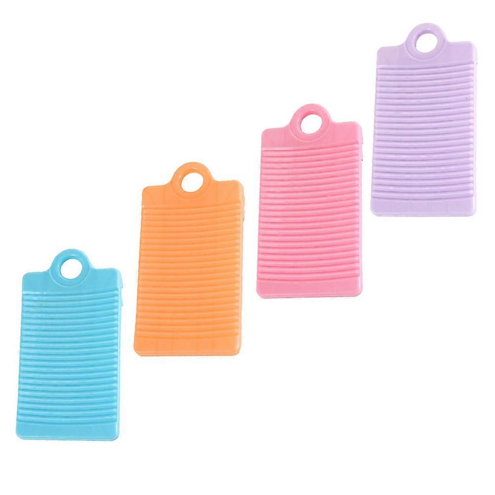 Portable Plastic Washboard for Washing Use Lightweight Durable PP Material Assorted Color 4pcs