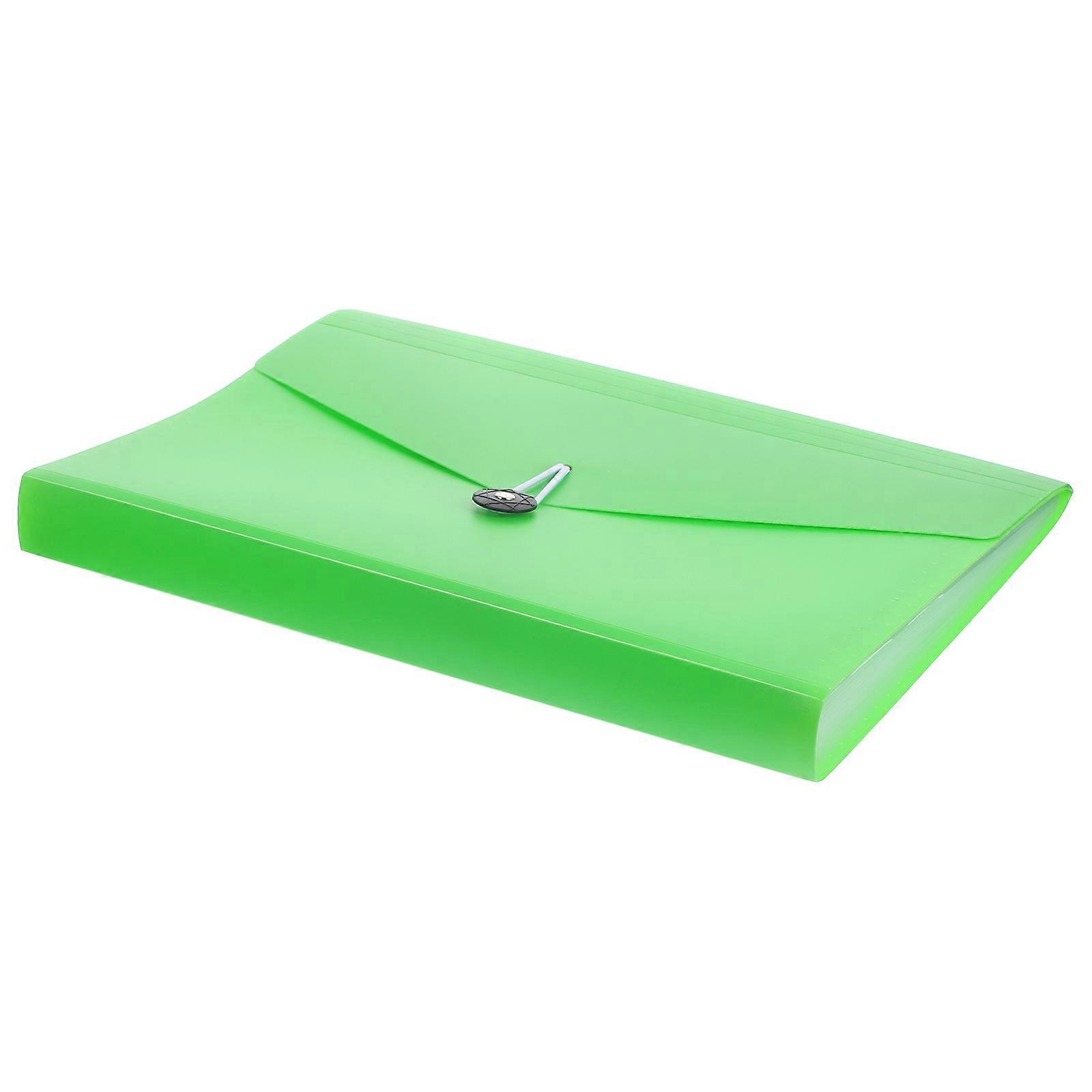 Light Green Expandable File Folder with Dividers for Storage Use Made of PP Portable and 9.84 x 11.81 inches