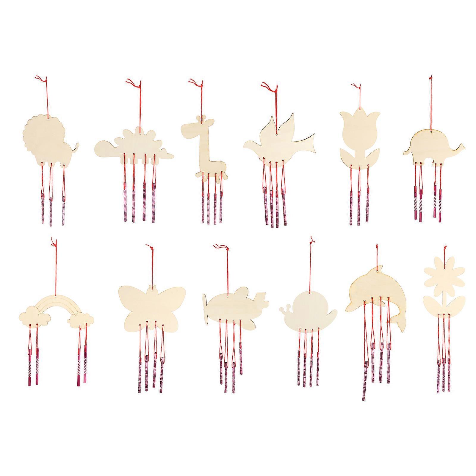 Wooden Windchime 12Pcs Assorted Color for Storage Use Quality Wood Material