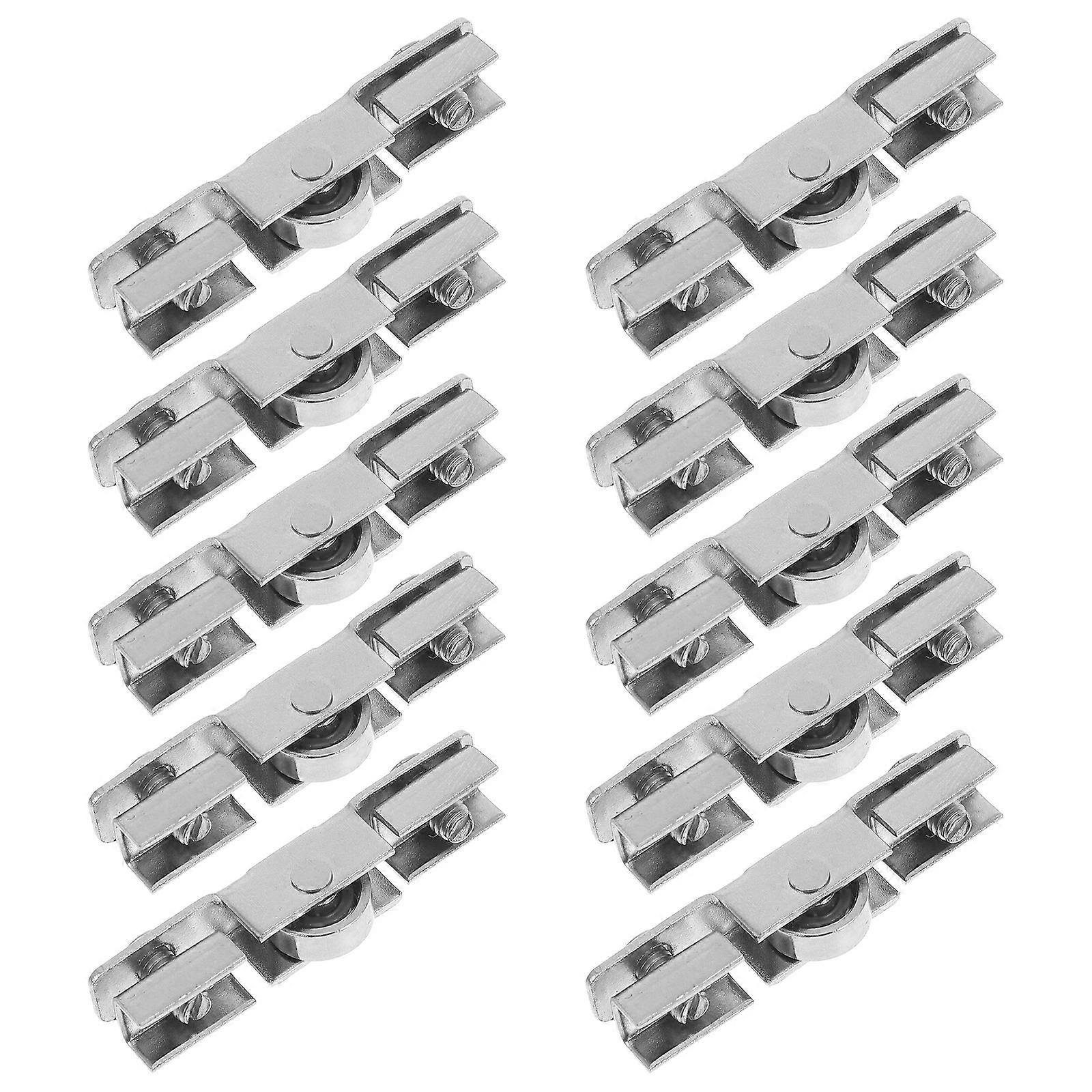 Gate Rollers Silver Sliding Windows Residential Use Commercial Use 4.30X0.75X0.55CM 10Pcs