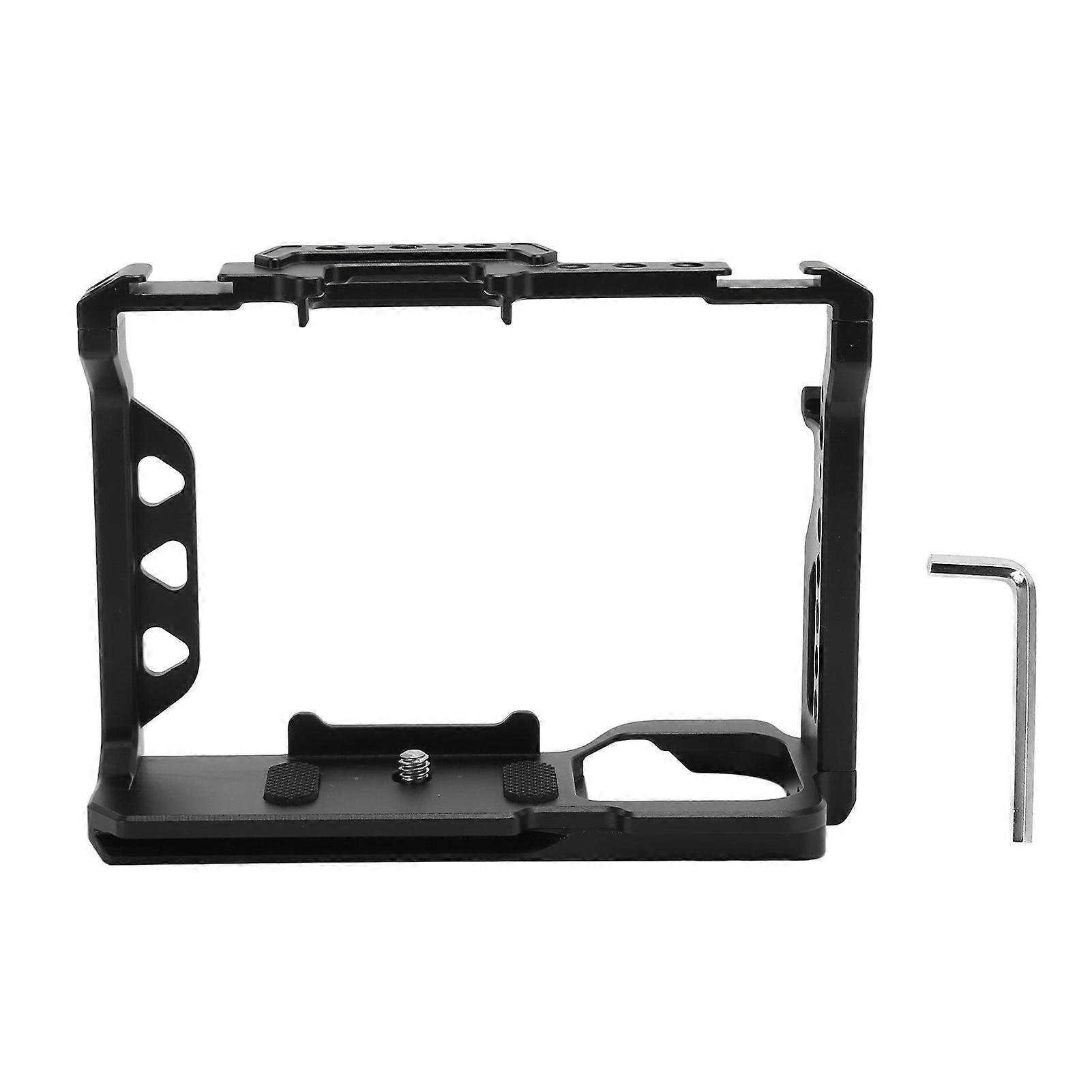 Camera Full Cage for A7M4 A7R3 Aluminum Alloy Camera Video Rig with 1/4 3/8 Inch Threaded Hole Cold Shoe Interface for Video Making Vlogging