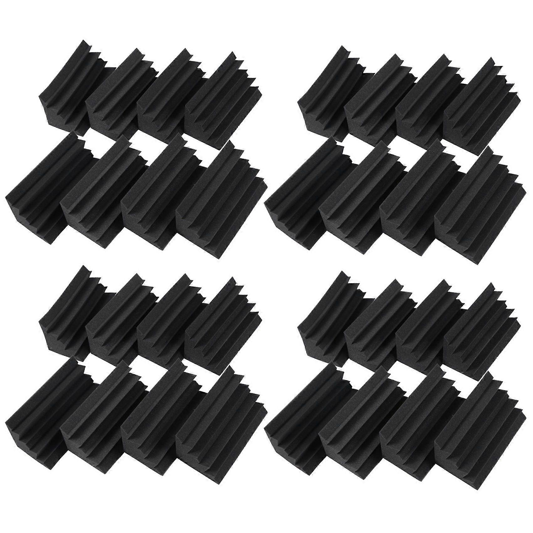 32 Pack of Black Soundproofing Insulation Bass Trap Acoustic Wall Foam Padding Studio Foam Tiles (32