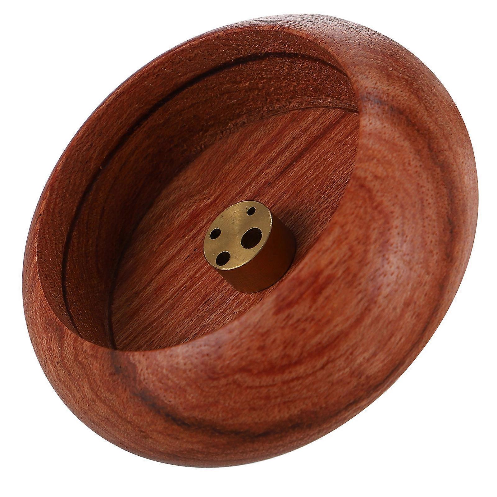Copper Censer with Multiholes for Incense Burning and Storage Light Brown Bowlshaped Design