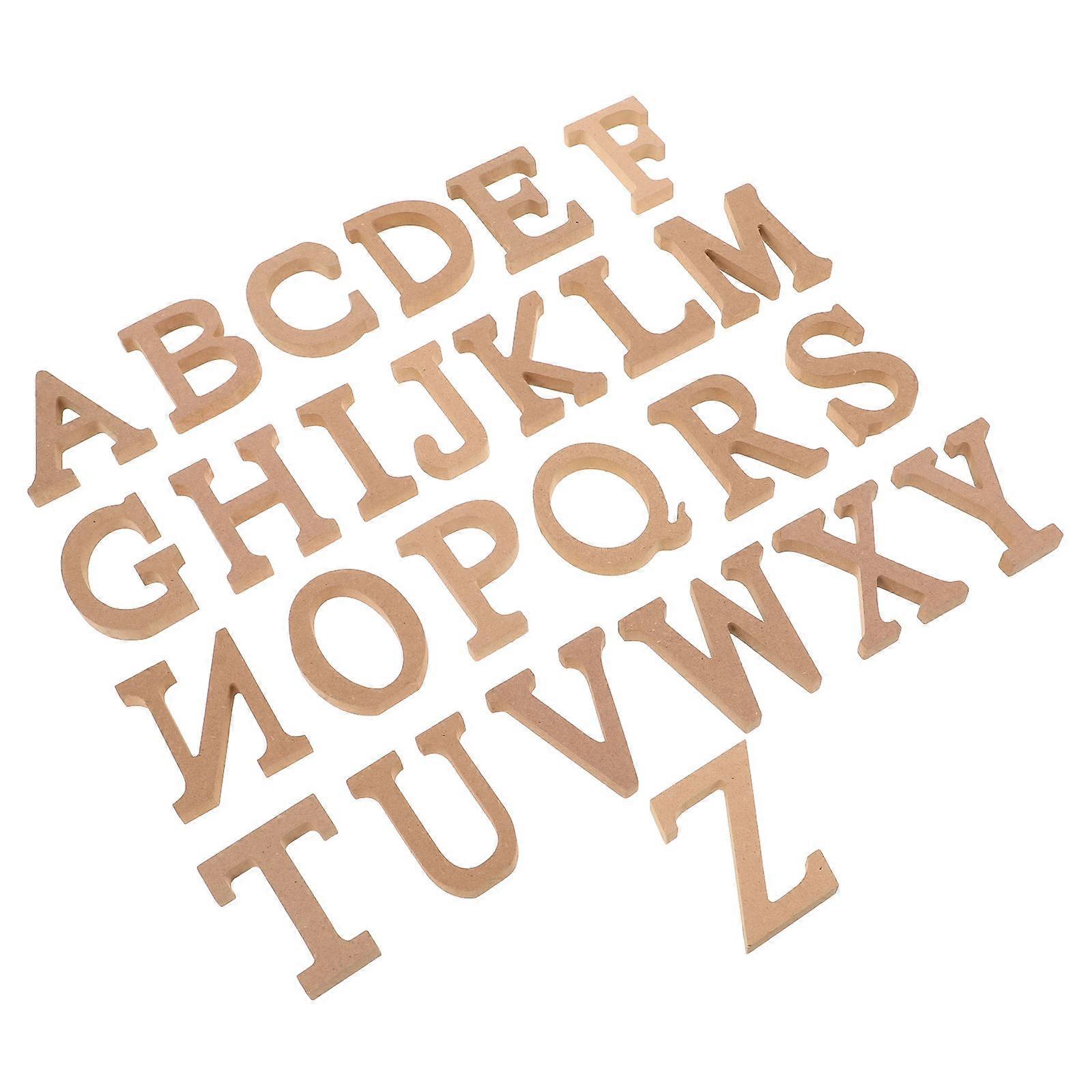 Wooden Letters for Crafts and Home Decor 26 Unfinished Khaki Wood Alphabet Letters for DIY Projects