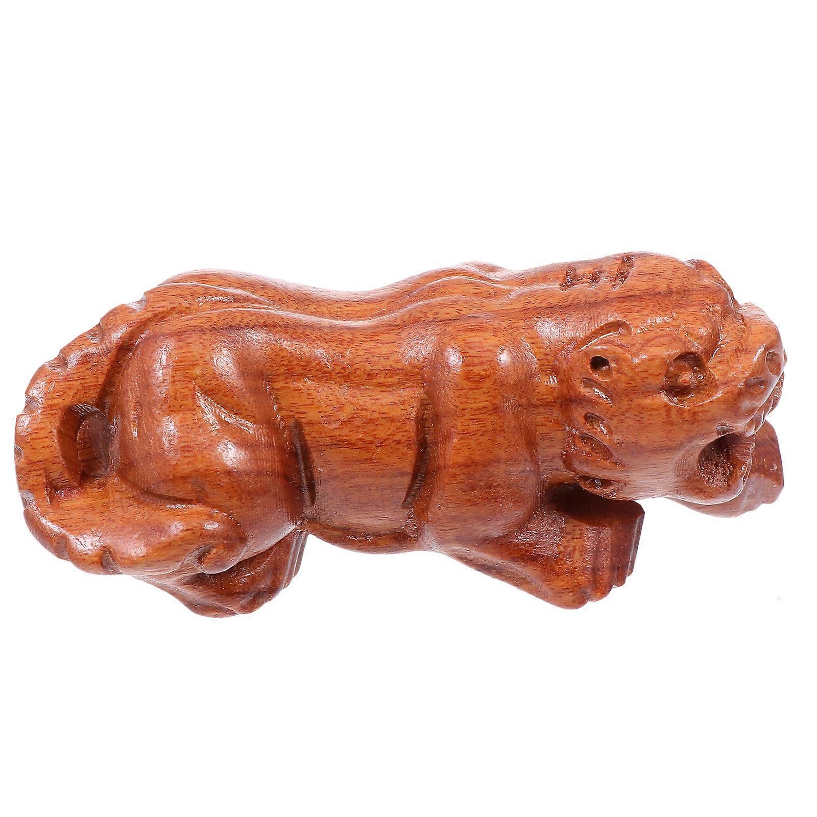Unique Wooden Carved Animal Keyring Home Decor 7.3X3X2.5CM Dark Red DIY 1Pc