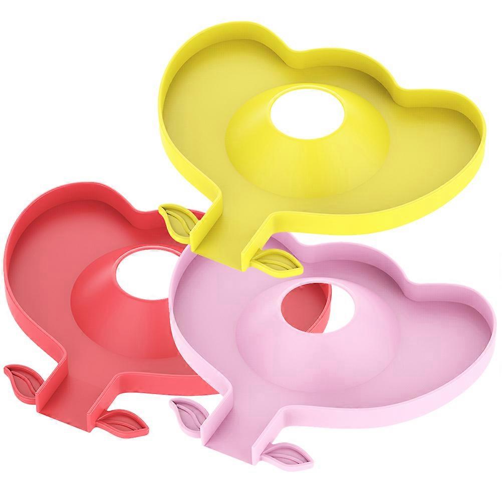 Faucet Splashing Proof Rack with Draining Basket Made of Silicone for Home Use 3Pcs