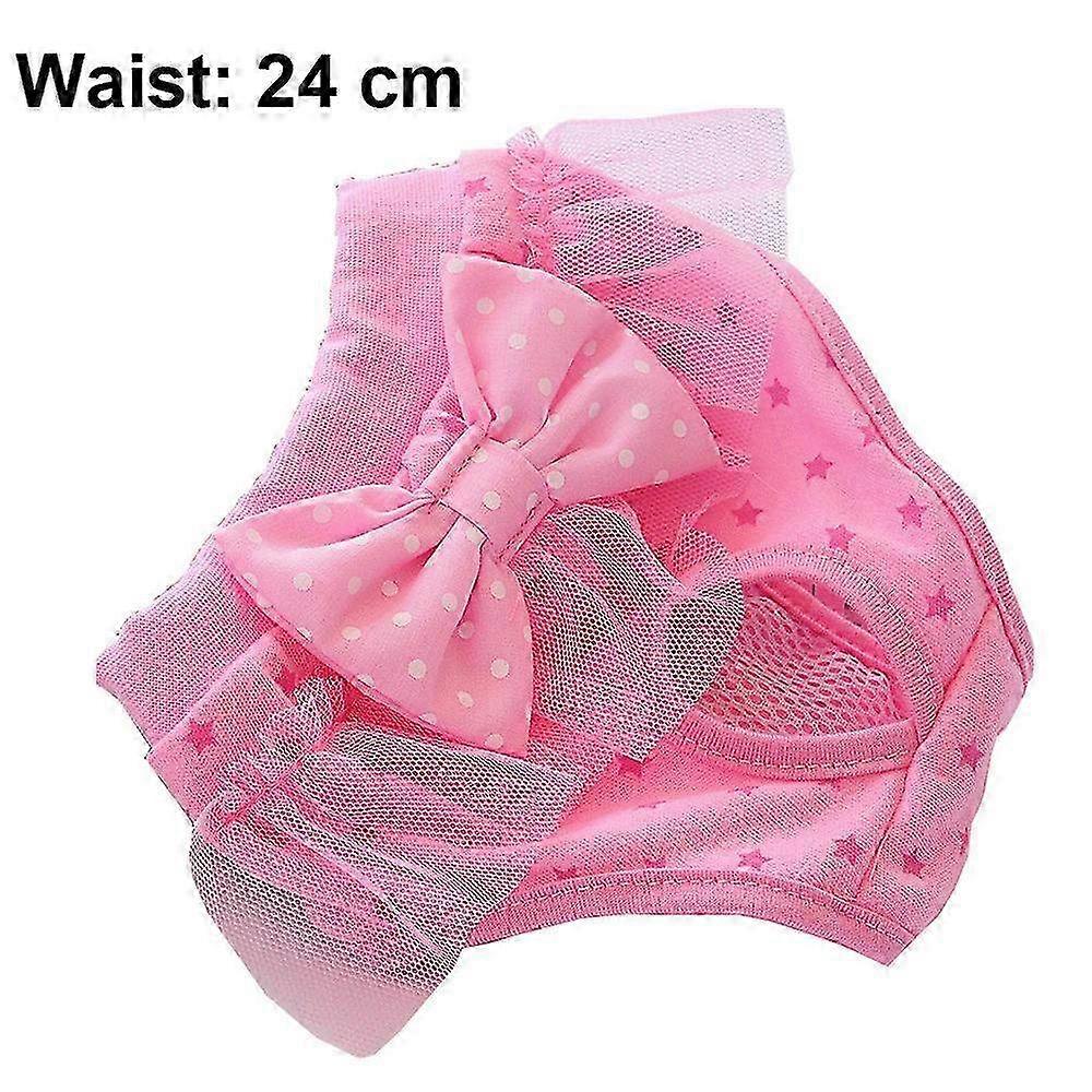 Soft Pet Dog Diapers with Tail Hole - Cute Bowknot Physiological Pants for Puppies & Small Dogs - Comfortable & Leak-Proof Design