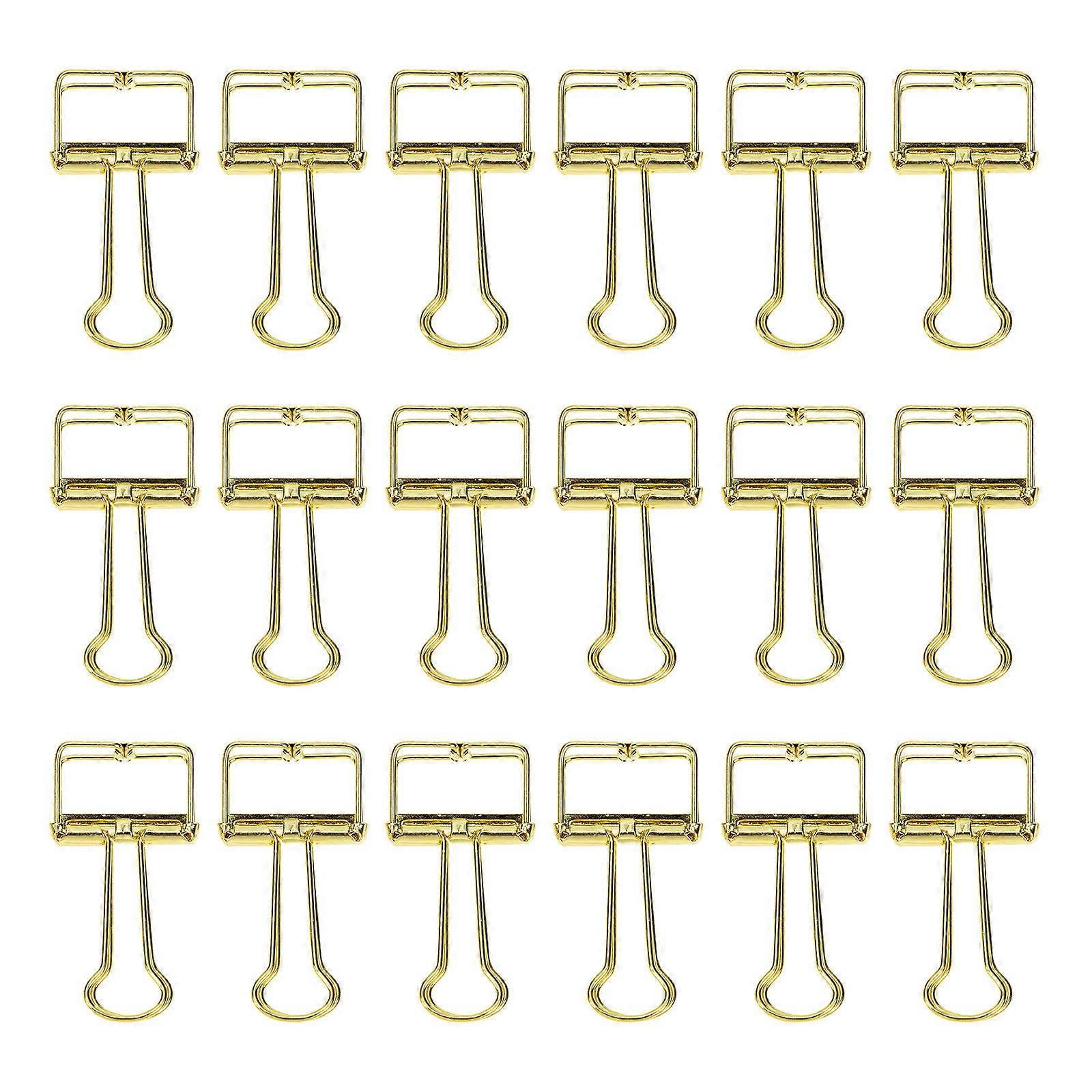 Hemoton 20Pcs Portable Stainless Steel Paper Clips Multi Function Binder Clamps for Office