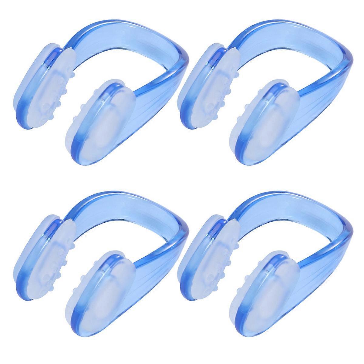 Nose Clip for Swimming Use Blue TPE Material Adults Accessories Padded Comfortable Reusable 10 Pcs