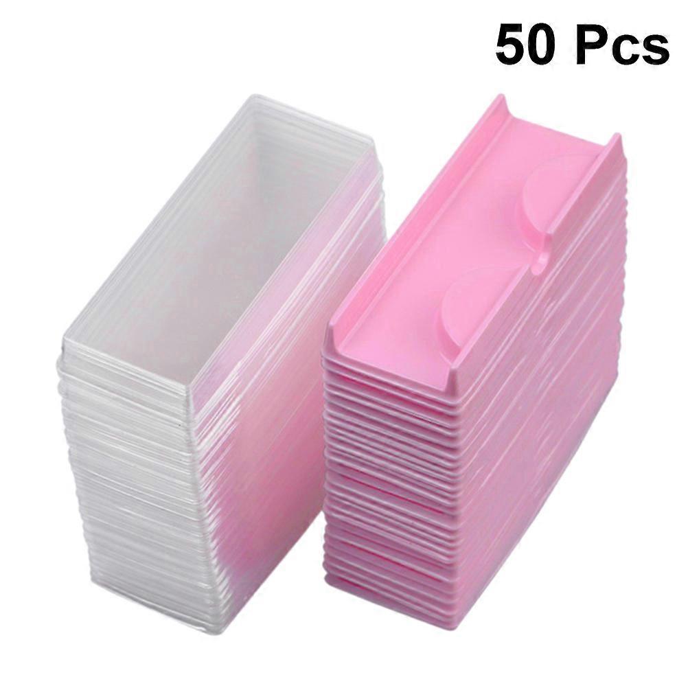Eyelash Container 50 Sets Pink False Eyelash Storage Box for Personal Use Design Easy Open and Close