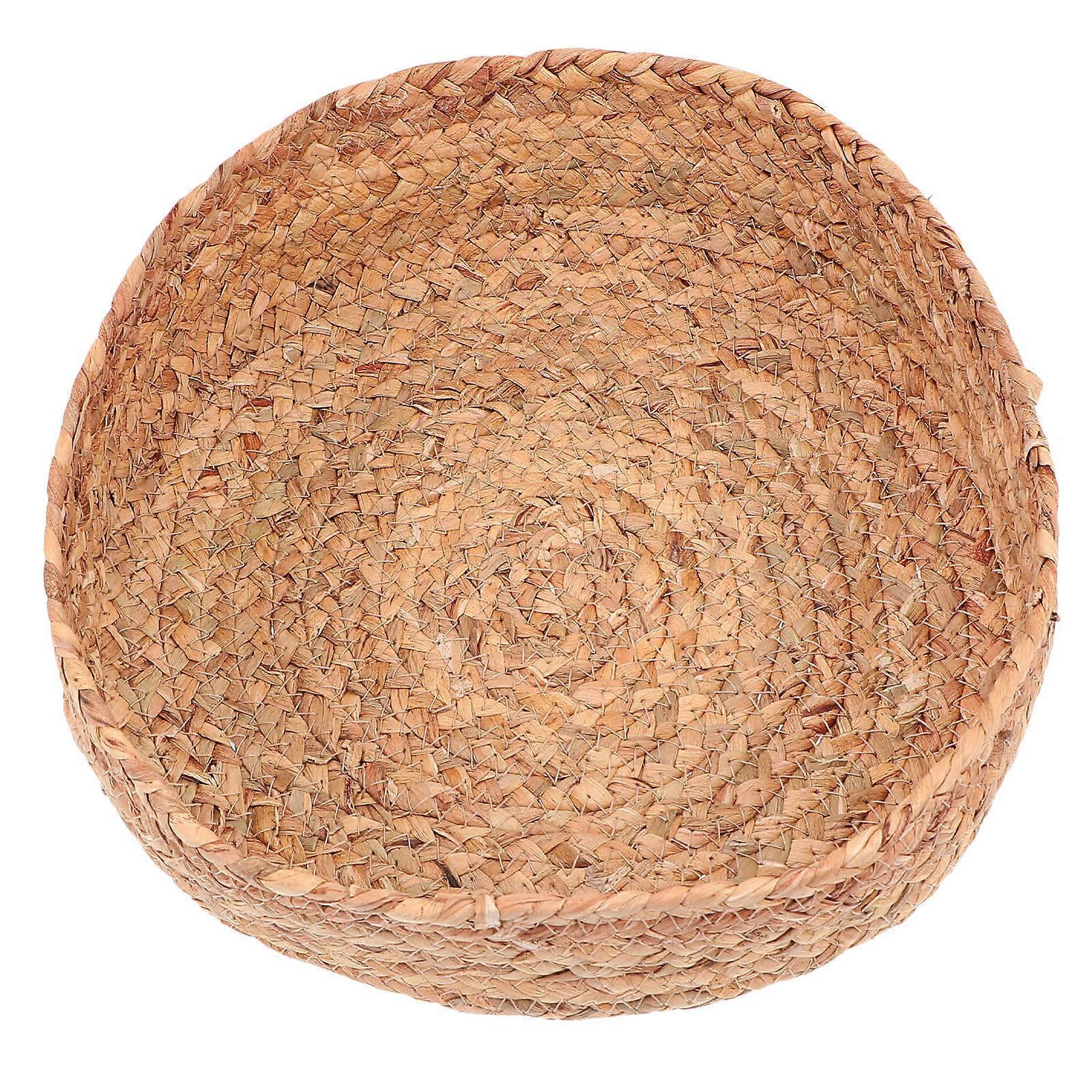 Household Storage Basket 1Pc Woven Snack Basket Ideal For Organizing Sundries In Playroom With Round Disc Shape