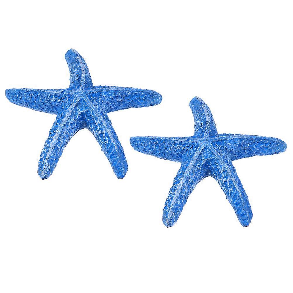2pcs Resin Artificial Fish Simulation Star Floating Vivid Landscape Aquarium Ornament Decoration Blue