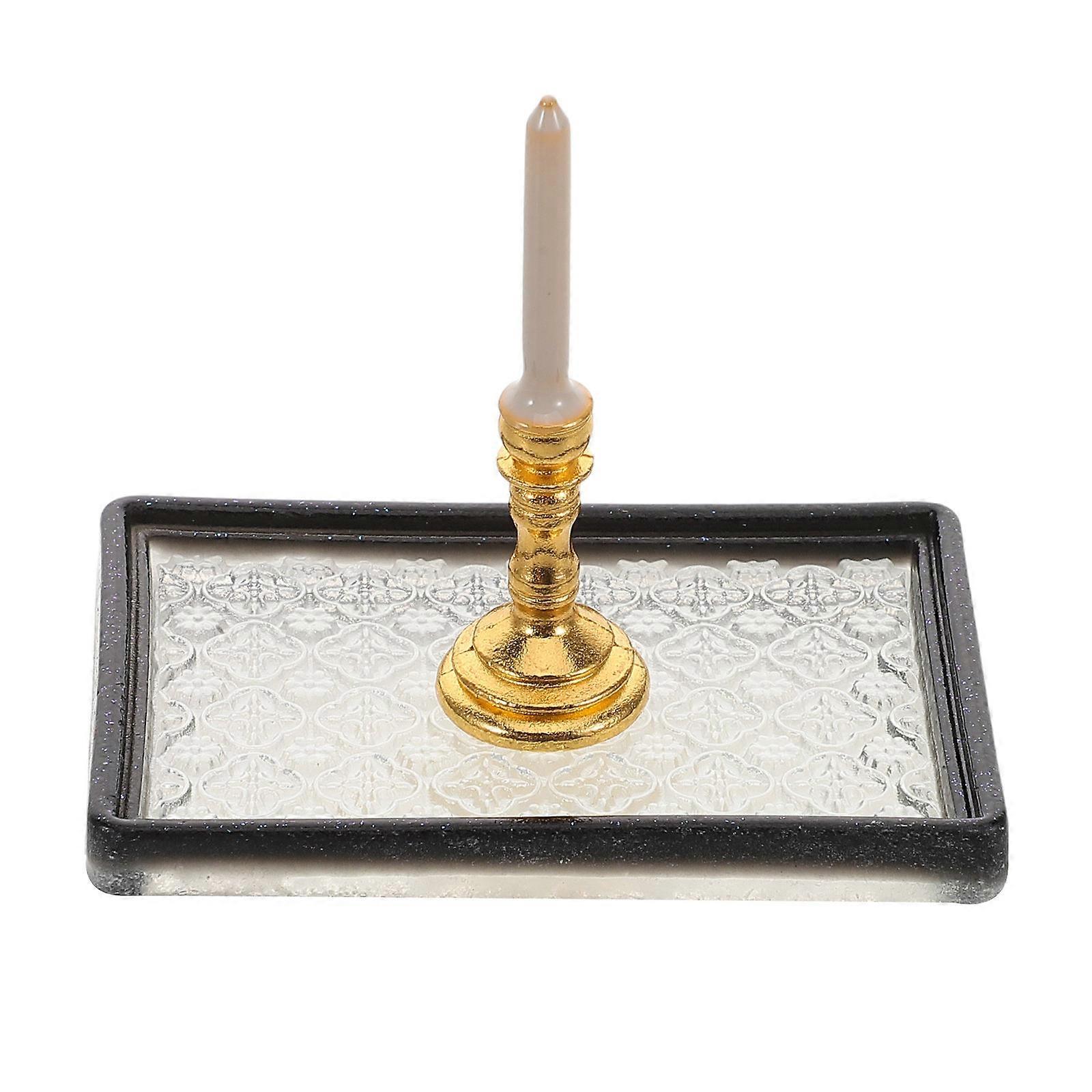 Miniature Dining Tray Dollhouse Tableware For Model Shooting 5.20X5.00X3.50CM Assorted Color 1 Set
