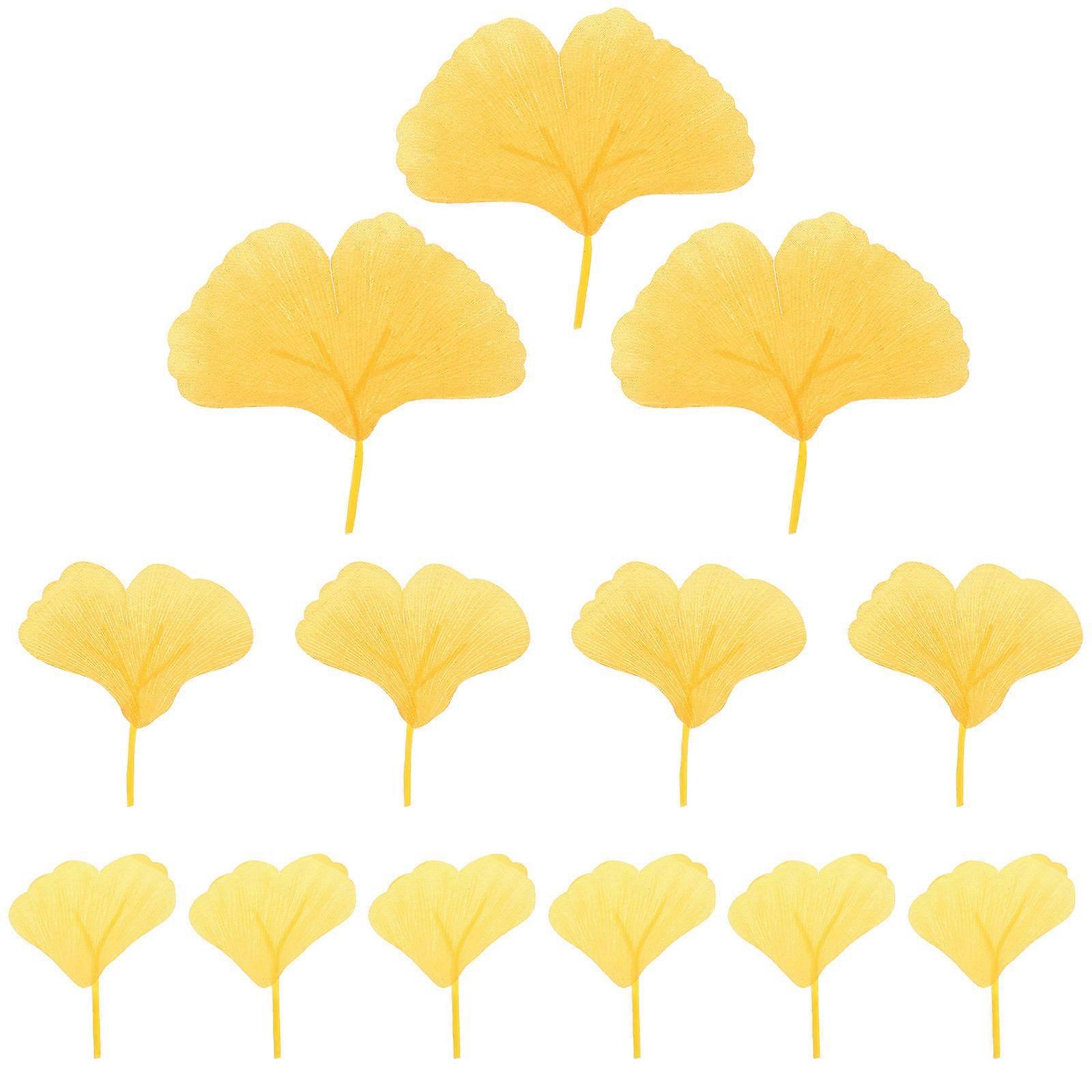 Ginkgo Leaves Decor 100Pcs Realistic Design Soft Bendable Decorative Leaves for Friends and Relatives Gatherings