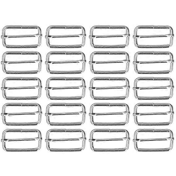 20pcs metal rectangle adjustment Durable fade-free Exquisite wide application Metal buckle for clothes Backpack Belt4x38x20mm.